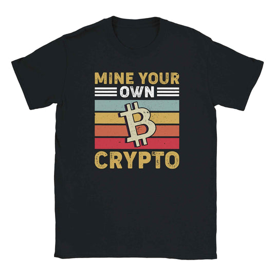 Bitcoin T-Shirt – 'Mine Your Own Crypto' Retro Sunset Design