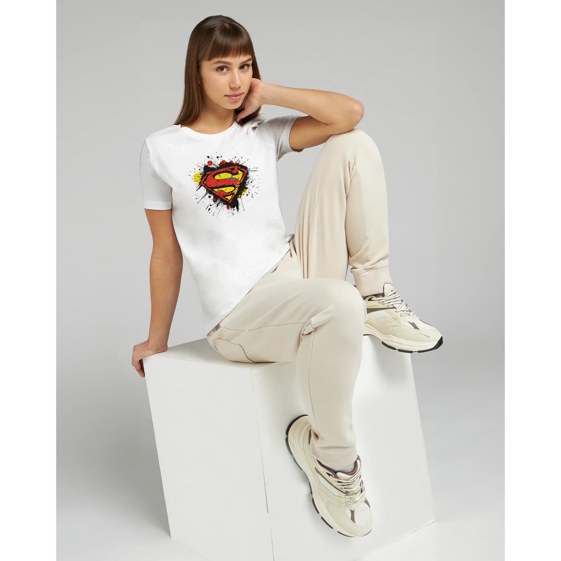 Women’s Superman Splatter Shield T-Shirt