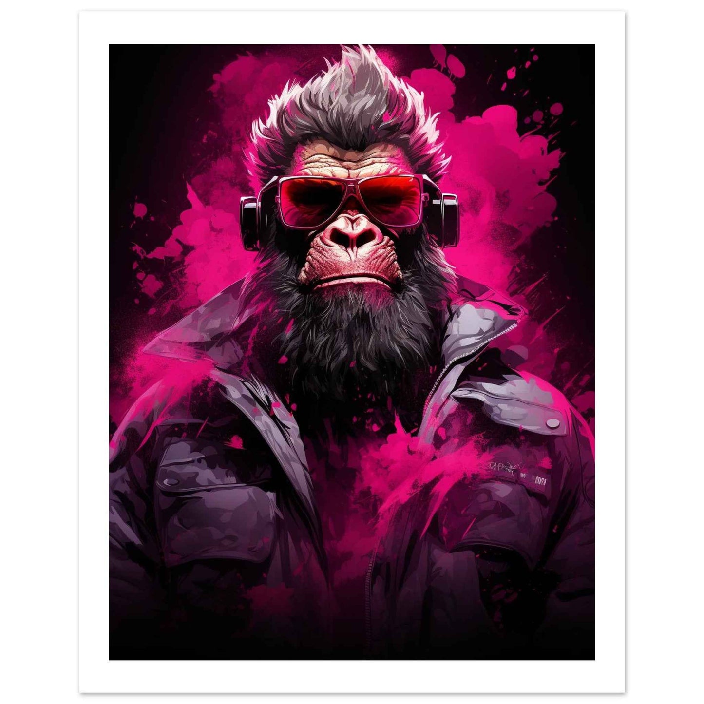 "Neon Gorilla Groove" Poster – Bold, Street-Art Inspired Wall Art (Multiple Sizes Available)