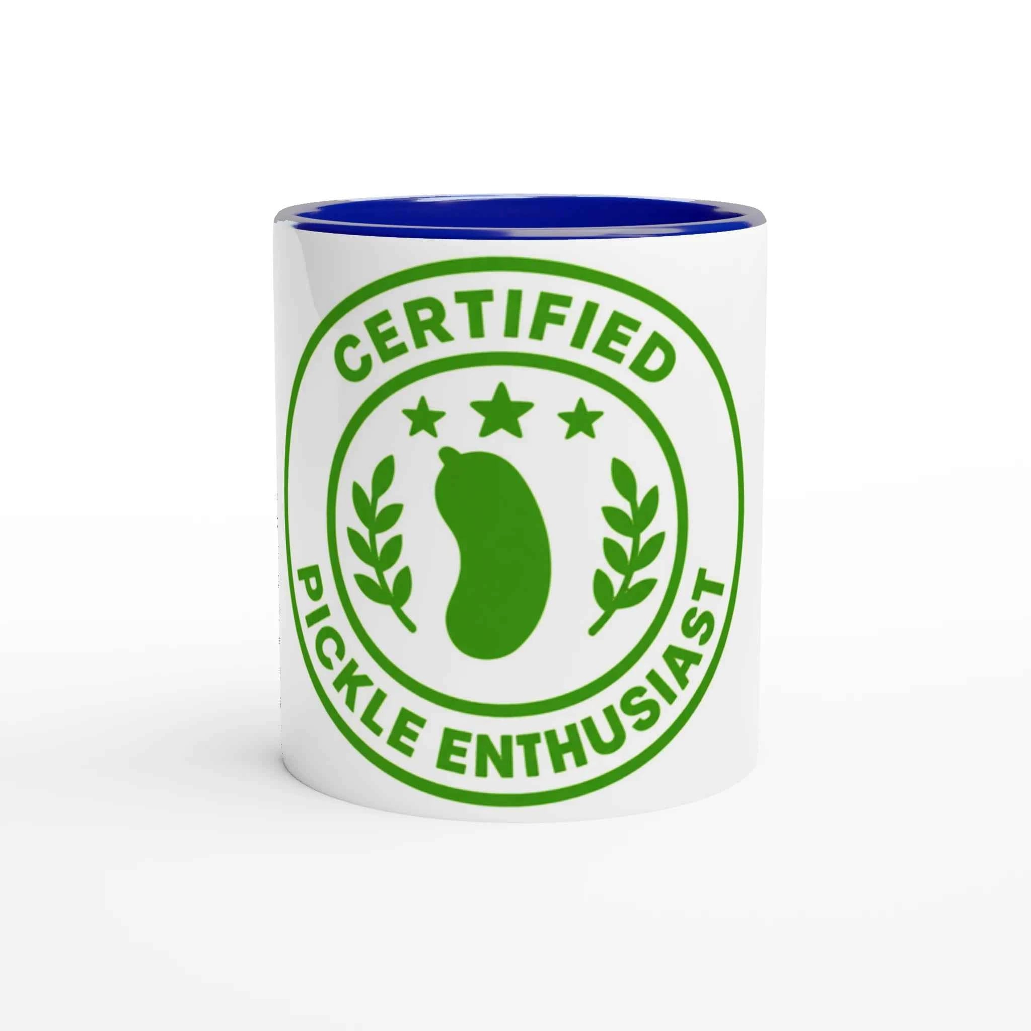 Certified Pickle Enthusiast 11oz Coffee Mug with Color Inside