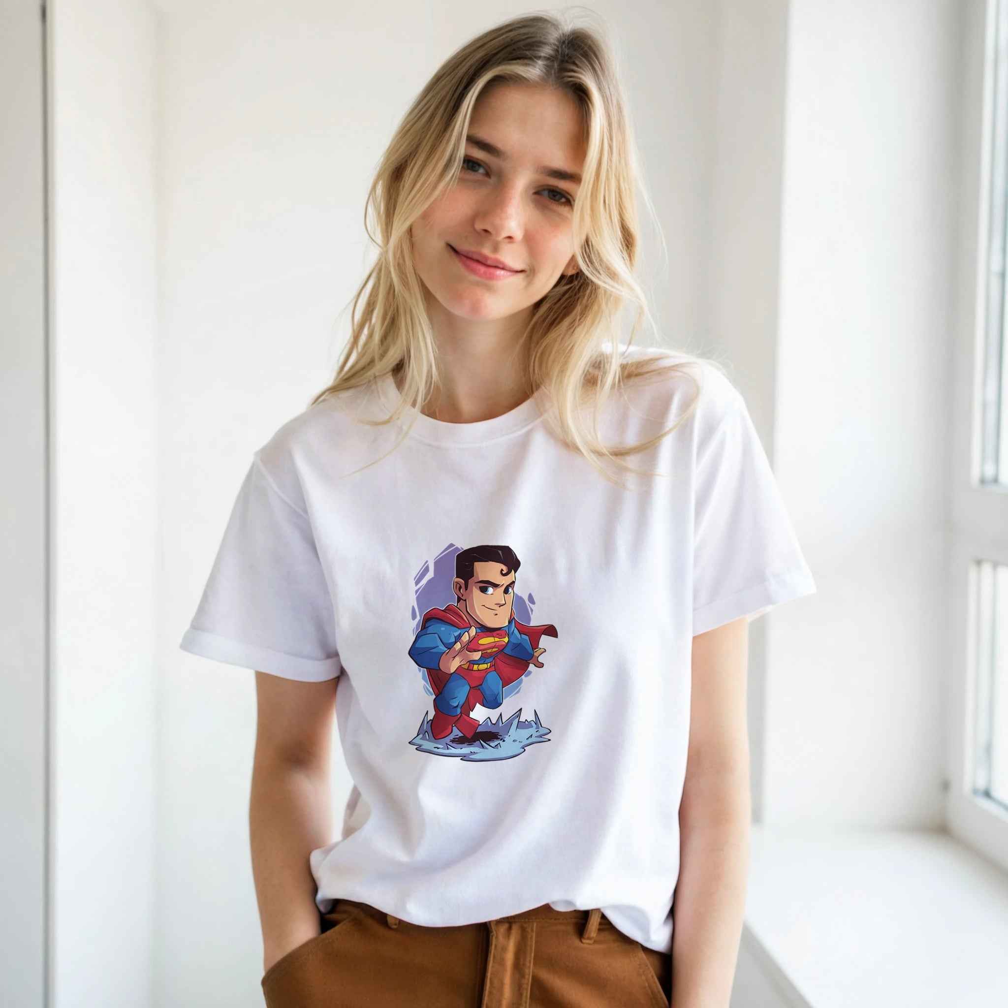 Chibi Superman T-Shirt – Heroic Comic-Inspired Graphic Tee for Everyday Heroes
