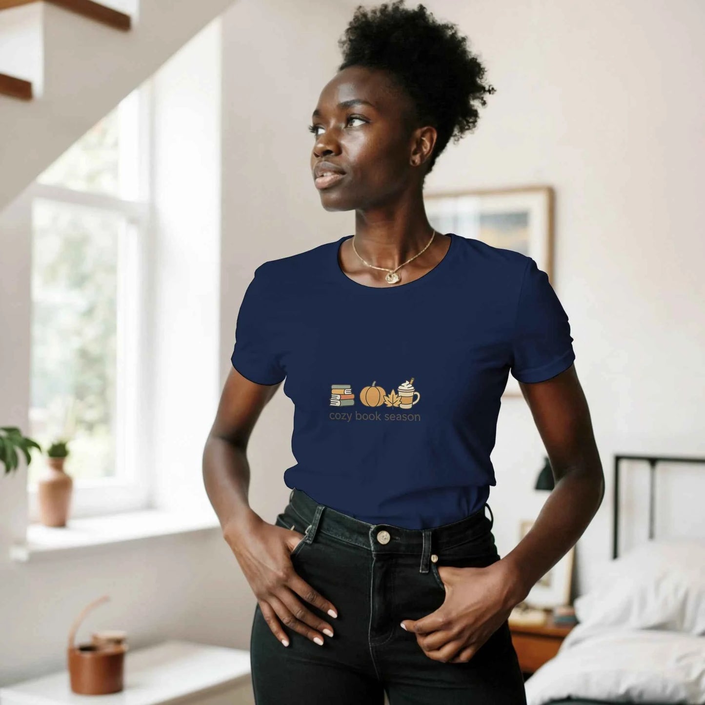 Cozy Book Season Fall Reading Tee – Autumn Booklover Tee - F4 Custom Prints