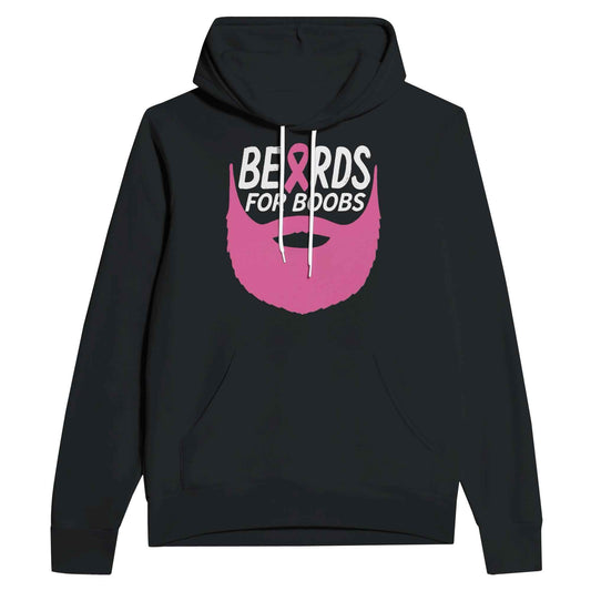 Beards For Boobs Hoodie – Pink Ribbon Breast Cancer Support hoodie - F4 Custom Prints