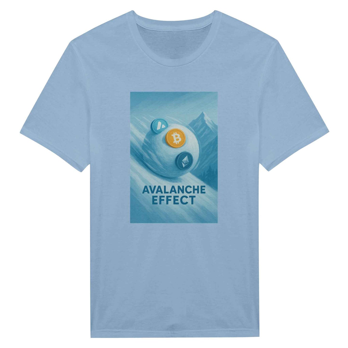 Crypto Avalanche Effect T-Shirt – Blockchain Snowball Graphic Tee in Multiple Colors