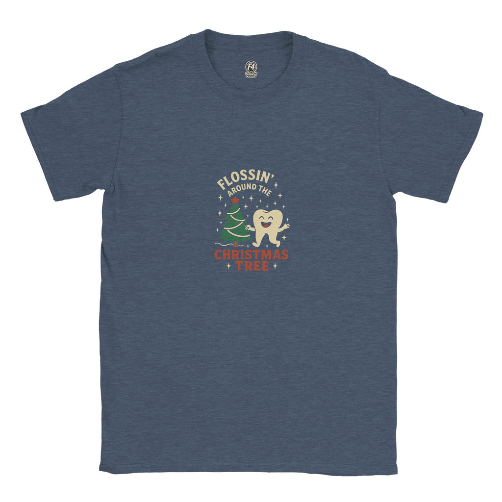 Flossin’ Around the Christmas Tree Tee – Funny Christmas Dental Shirt - F4 Custom Prints