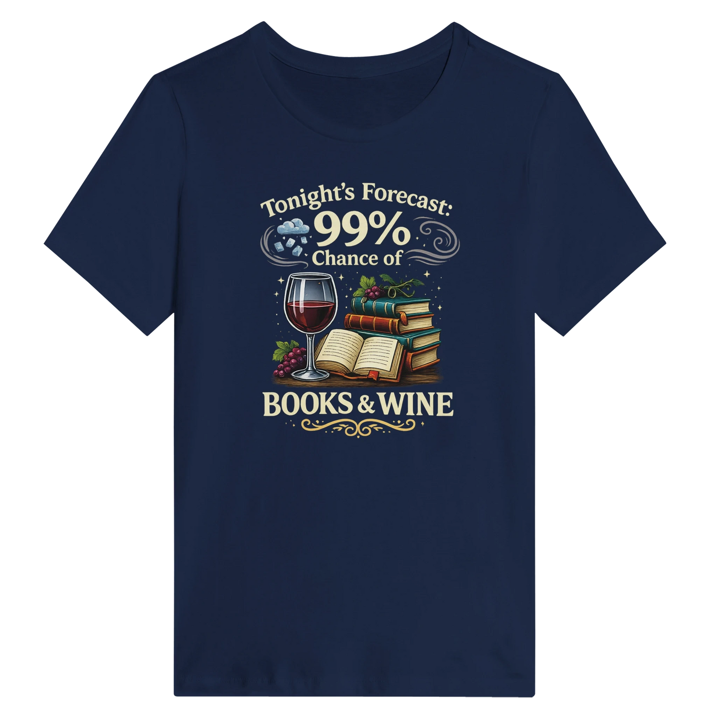 Women’s Tonight’s Forecast Books and Wine T-Shirt