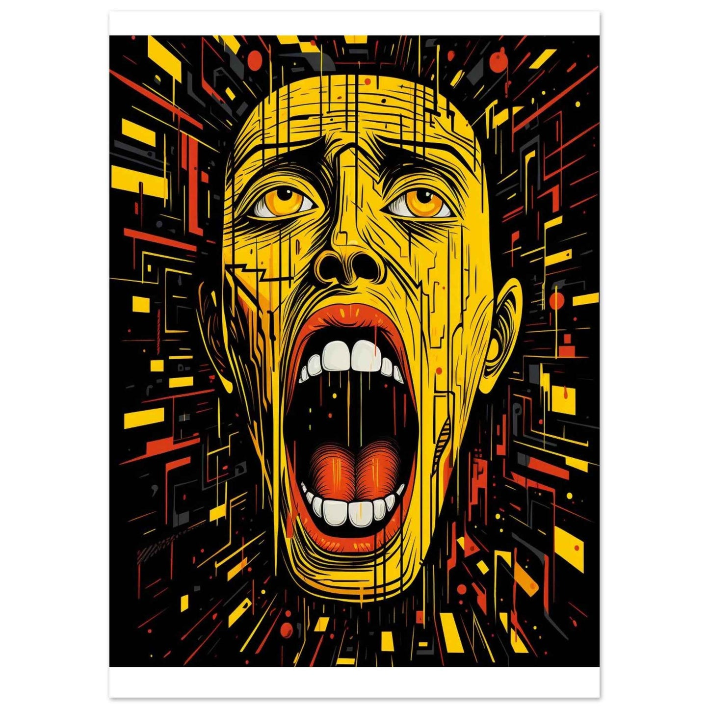 "The Scream" Poster – Bold Neo-Expressionist Wall Art (Multiple Sizes Available)