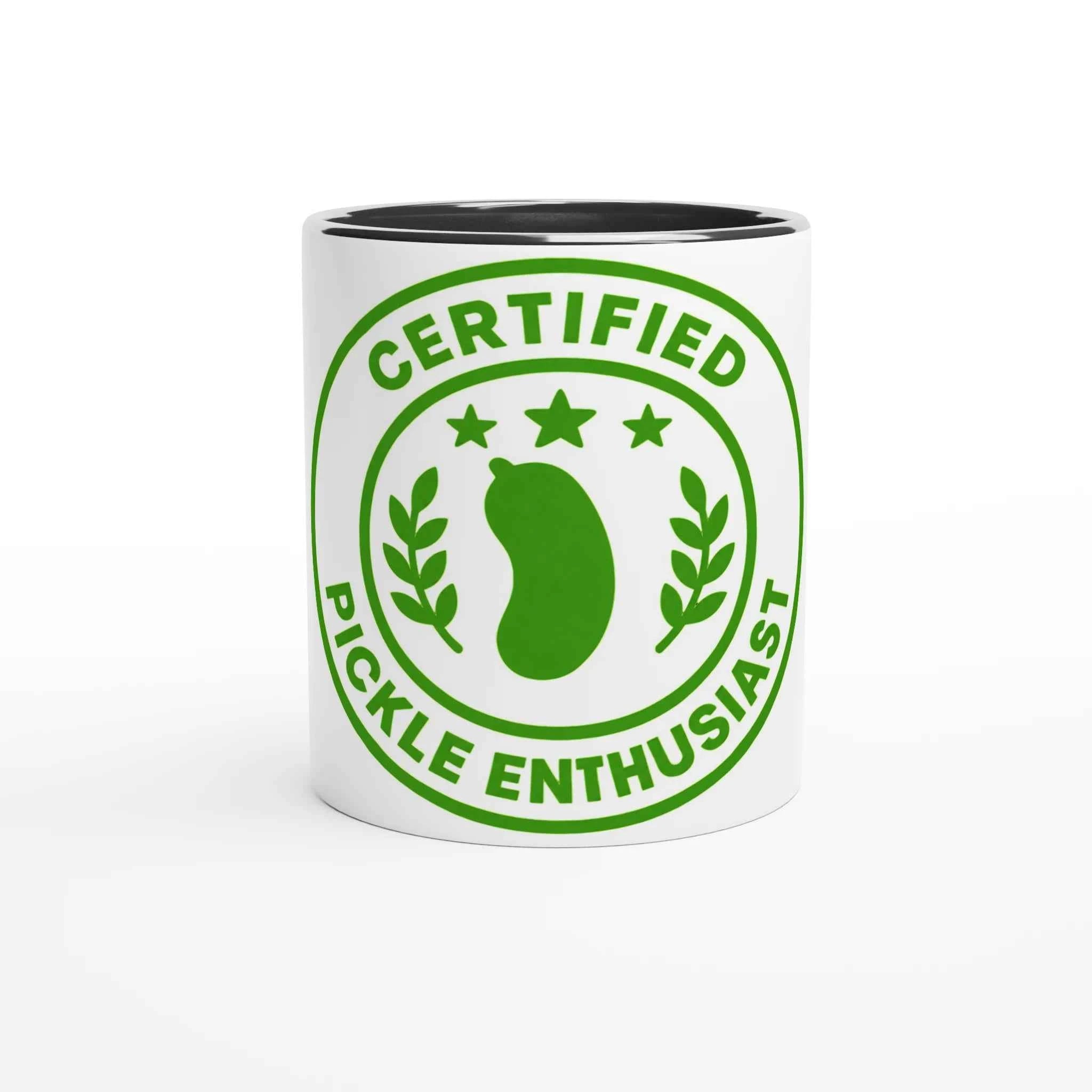 Certified Pickle Enthusiast 11oz Coffee Mug with Color Inside