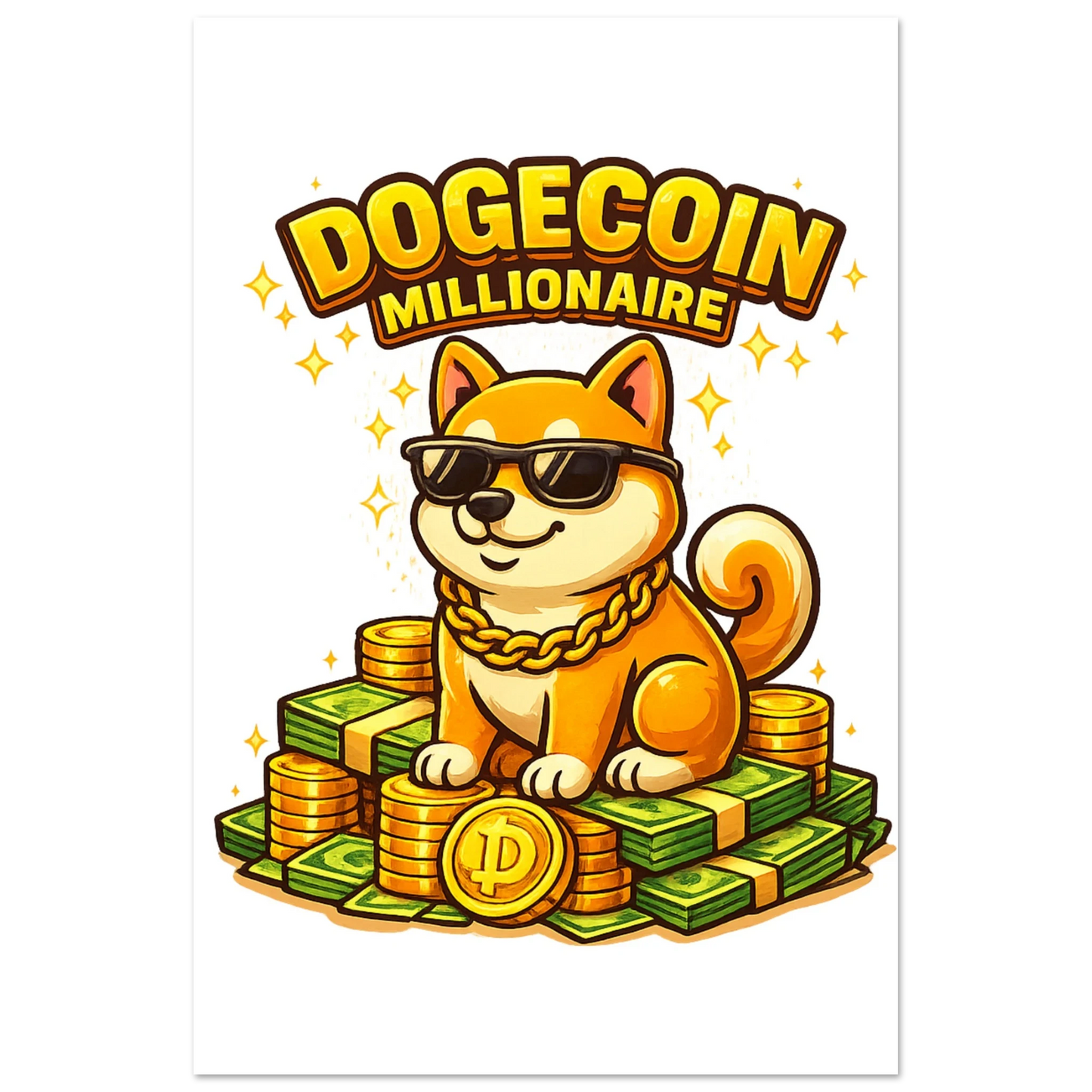 Dogecoin Millionaire Fine Art Poster
