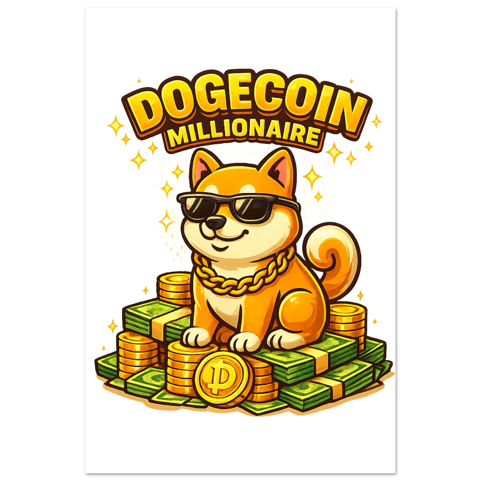 Dogecoin Millionaire Fine Art Poster