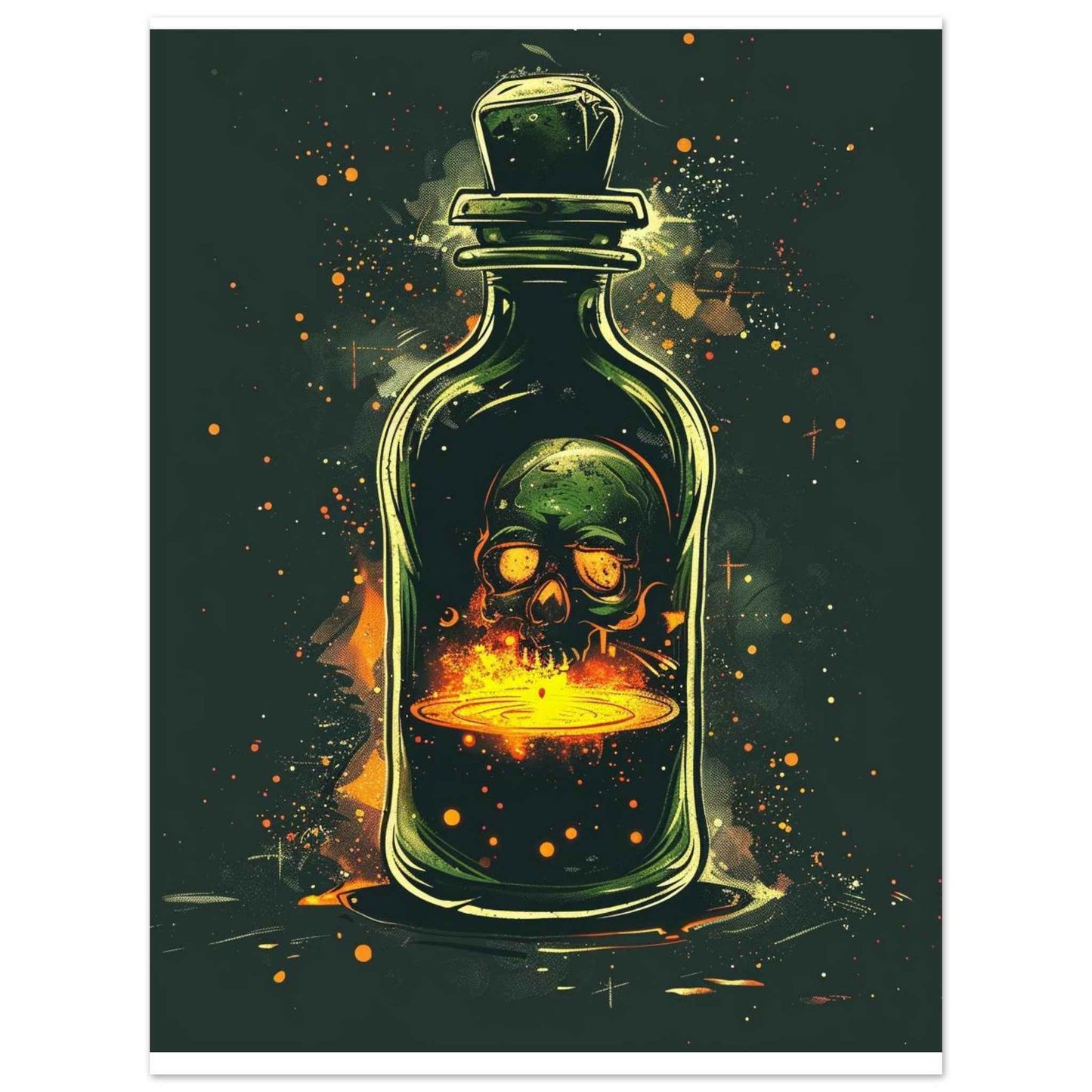 "Skull Elixir" Poster – Mystical Dark Fantasy Wall Art (Multiple Sizes Available)
