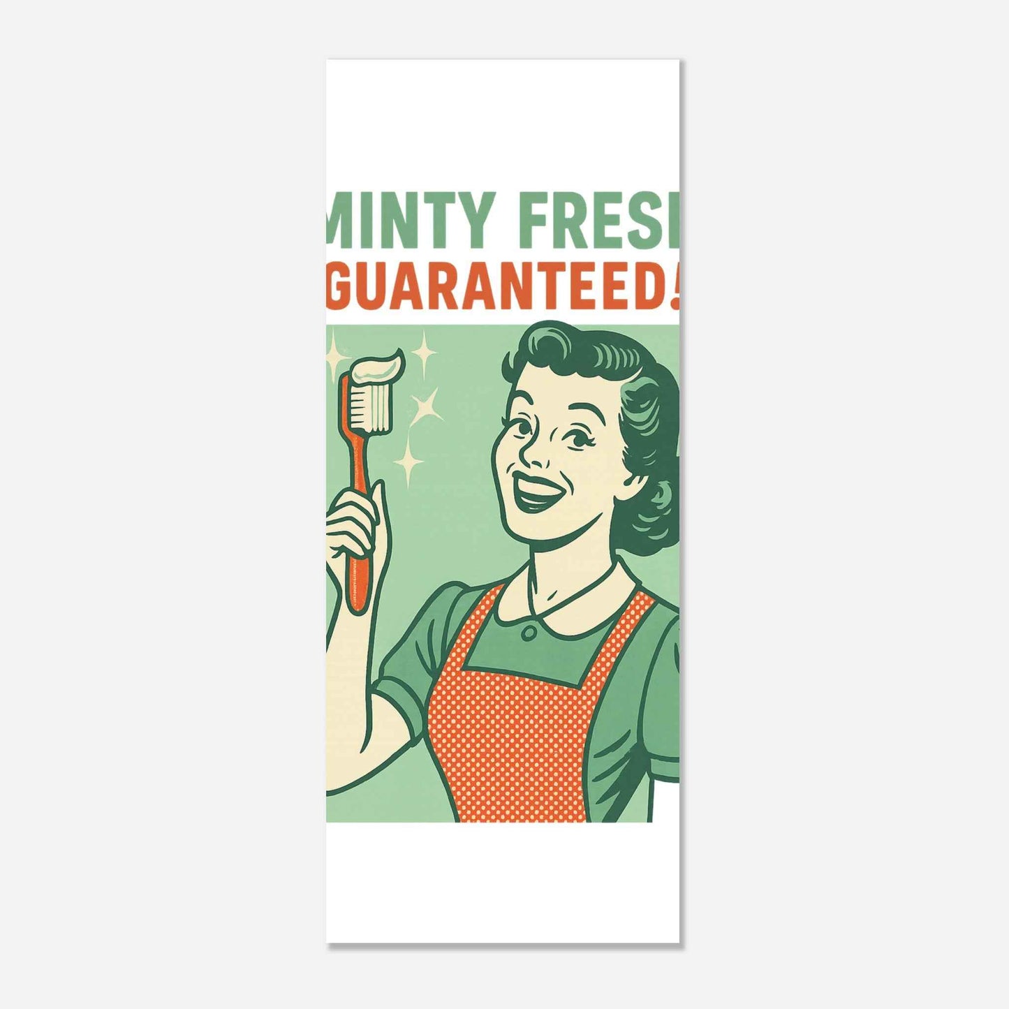 Vintage Dental Art Poster – “Minty Fresh Guaranteed” Retro Style - F4 Custom Prints