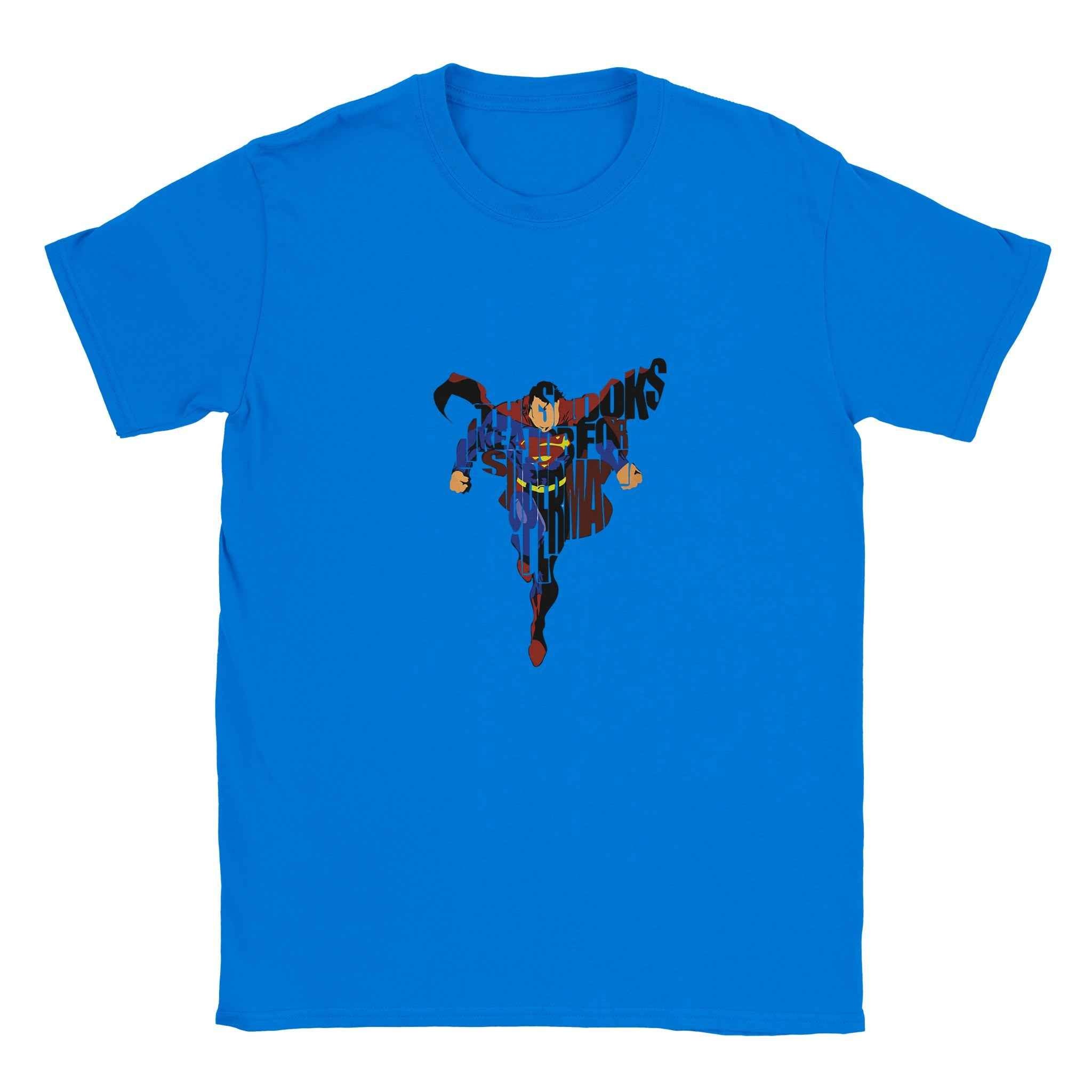 Superman Strength T-Shirt – Heroic Comic-Inspired Graphic Tee in Your Choice of Dynamic Colors