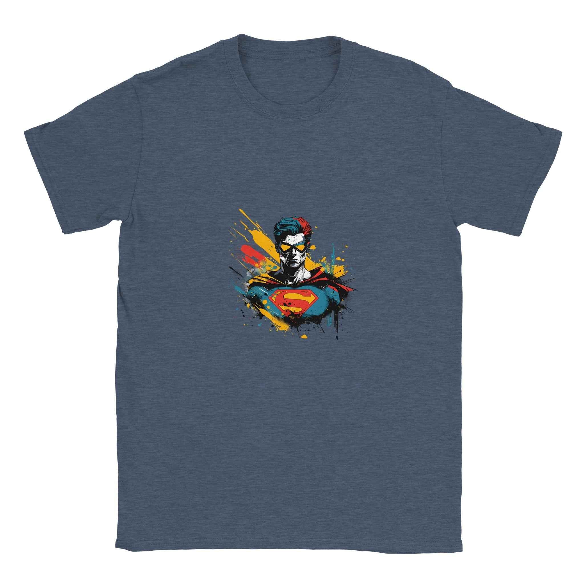 Superman Pop Art Splash T-Shirt – Heroic Comic-Inspired Graphic Tee in Multiple Colors & Sizes