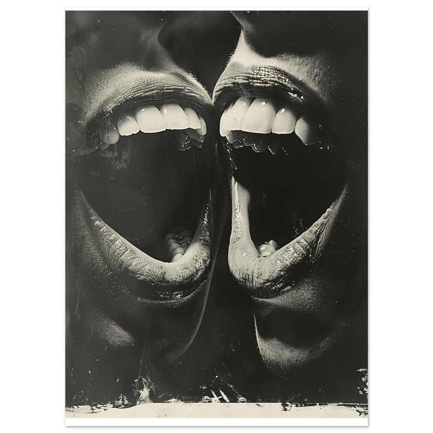 "Unleashed Joy" Poster – Dynamic Black & White Expressionist Wall Art (Multiple Sizes Available)