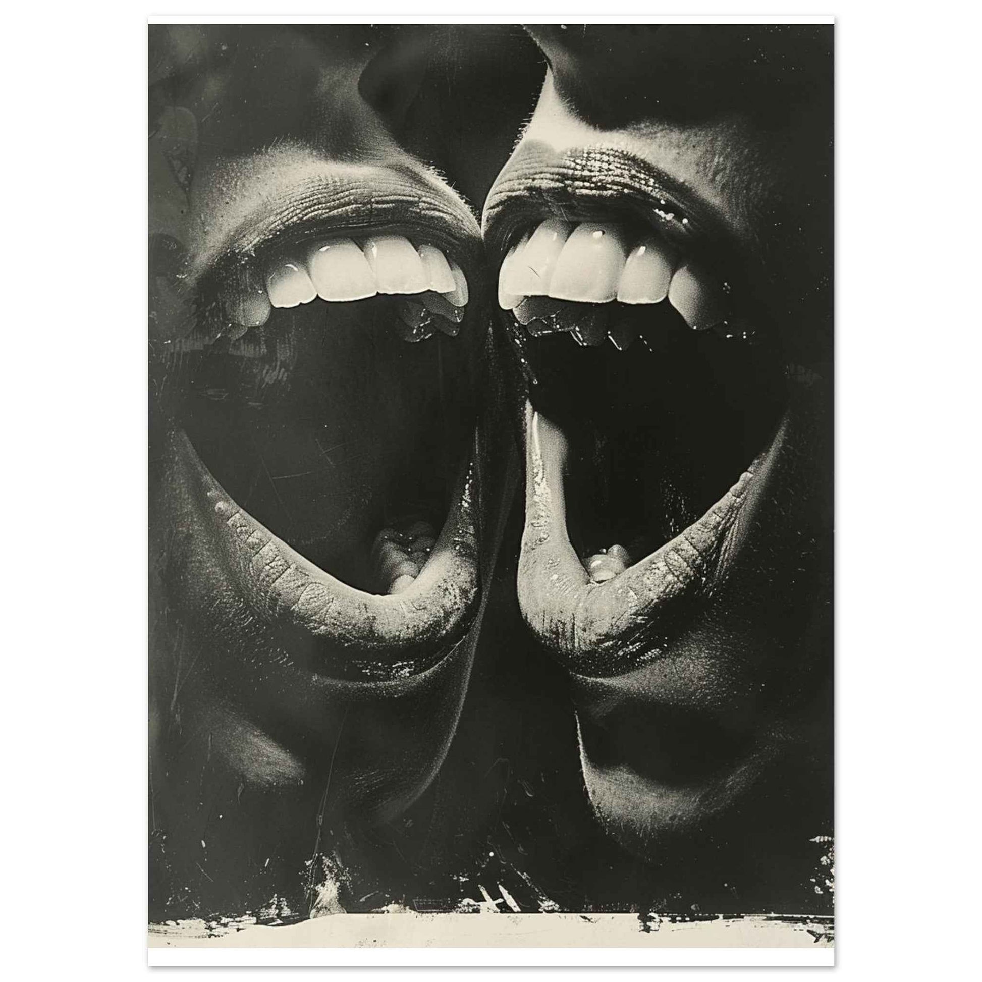 "Unleashed Joy" Poster – Dynamic Black & White Expressionist Wall Art (Multiple Sizes Available)