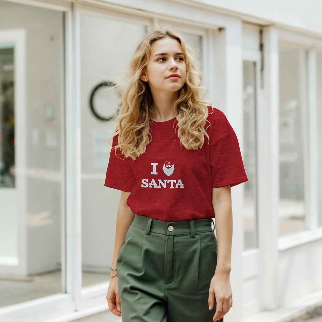 I Love Santa Christmas Shirt – Festive Holiday Graphic Tee for Adults & Kids