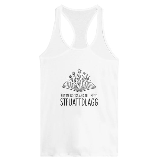STFUATTDDLAGG Women's Racerback Tank– Bookish Dark Romance Reader Shirt - F4 Custom Prints
