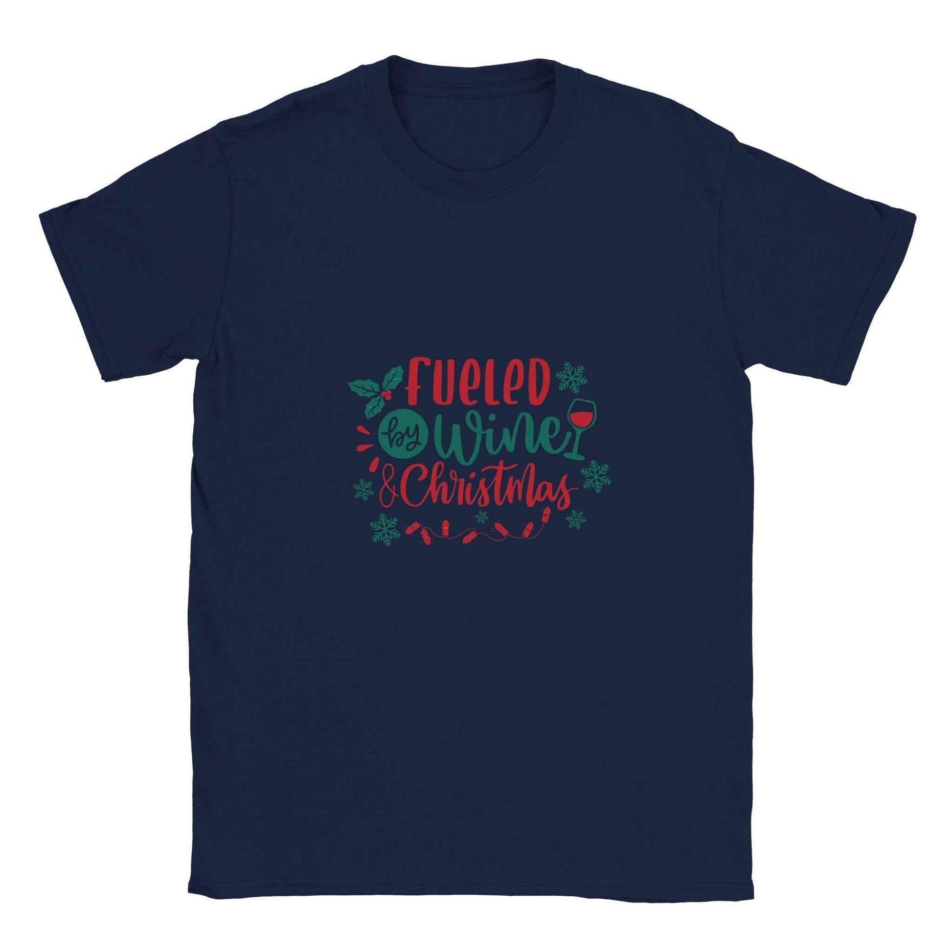 Fueled by Wine & Christmas Shirt – Festive Holiday Graphic Tee for Adults