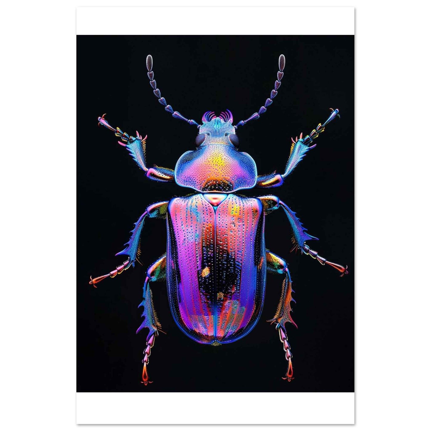 "Iridescent Jewel Beetle" Poster – Vibrant Entomological Wall Art (Multiple Sizes Available)