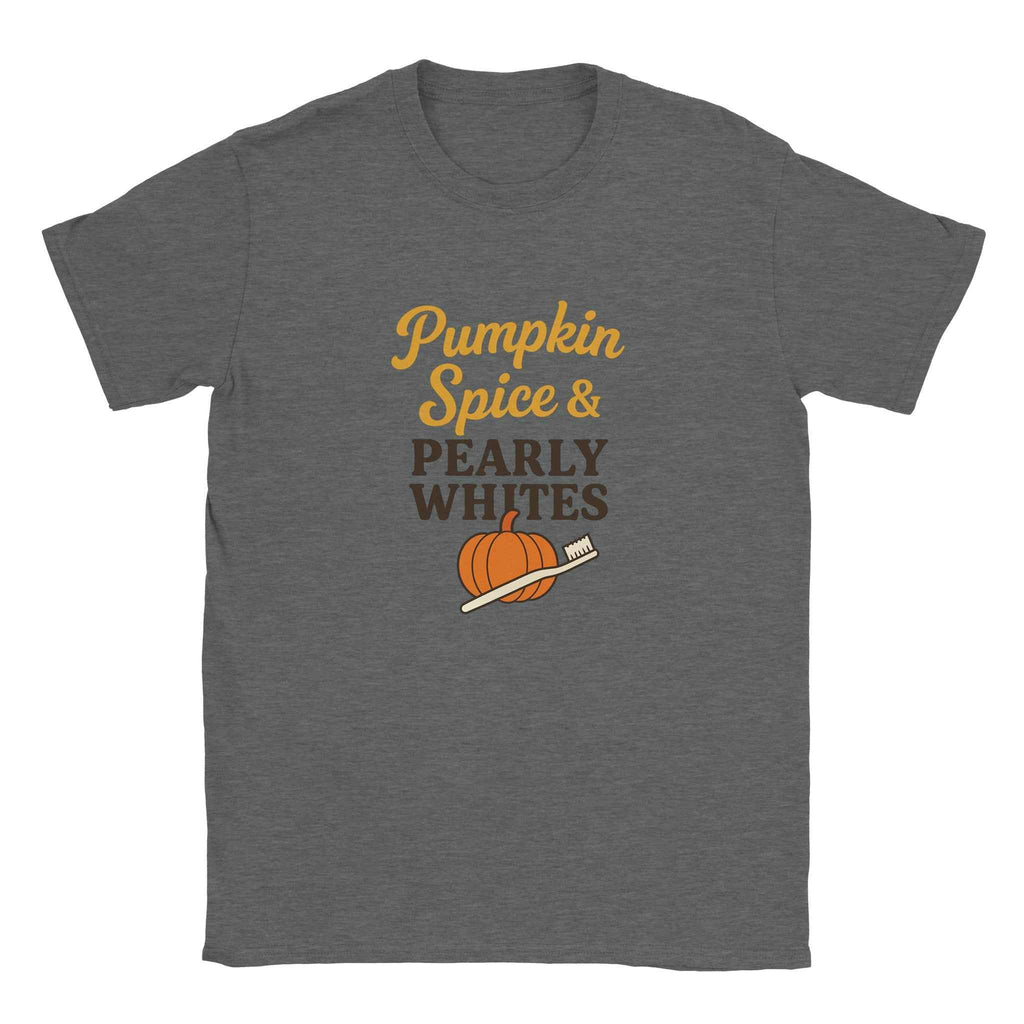 Pumpkin Spice Pearly Whites T-Shirt – Pumpkin Spice Dental T-Shirt - F4 Custom Prints