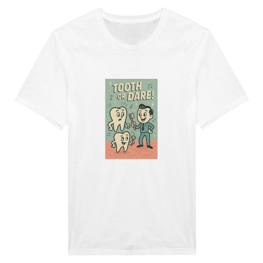 Tooth or Dare T-Shirt – Retro Dental Theme Tee - F4 Custom Prints