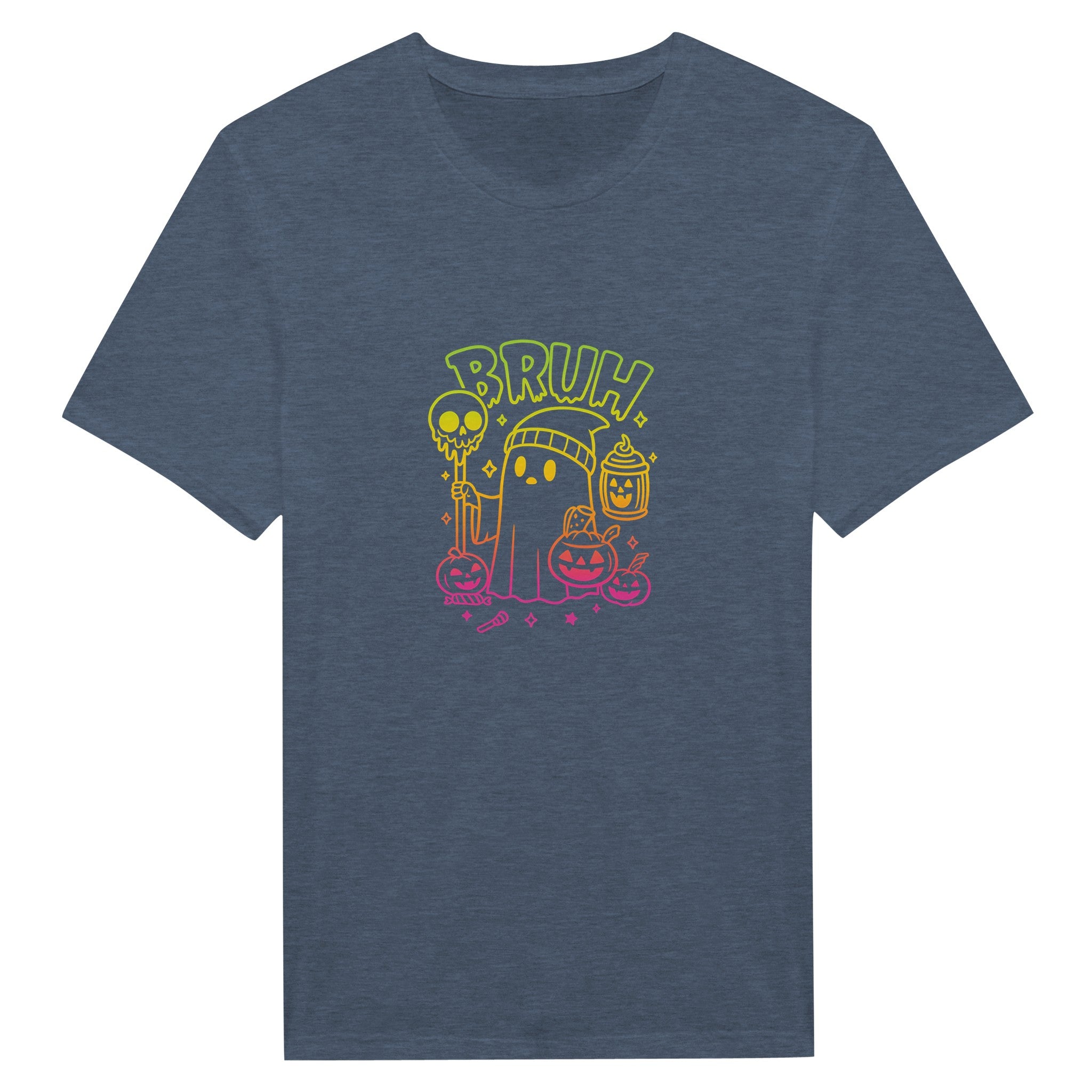 Bruh Halloween Ghost T-Shirt- Spooky Season Funny Meme Tee - F4 Custom Prints
