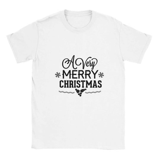 A Very Merry Christmas Shirt – Festive Holiday Graphic Tee with Holly & Snowflakes