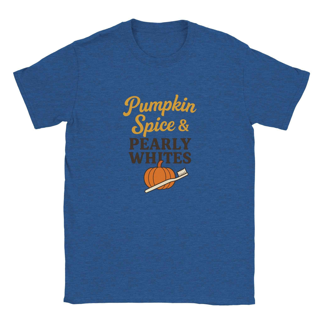 Pumpkin Spice Pearly Whites T-Shirt – Pumpkin Spice Dental T-Shirt - F4 Custom Prints