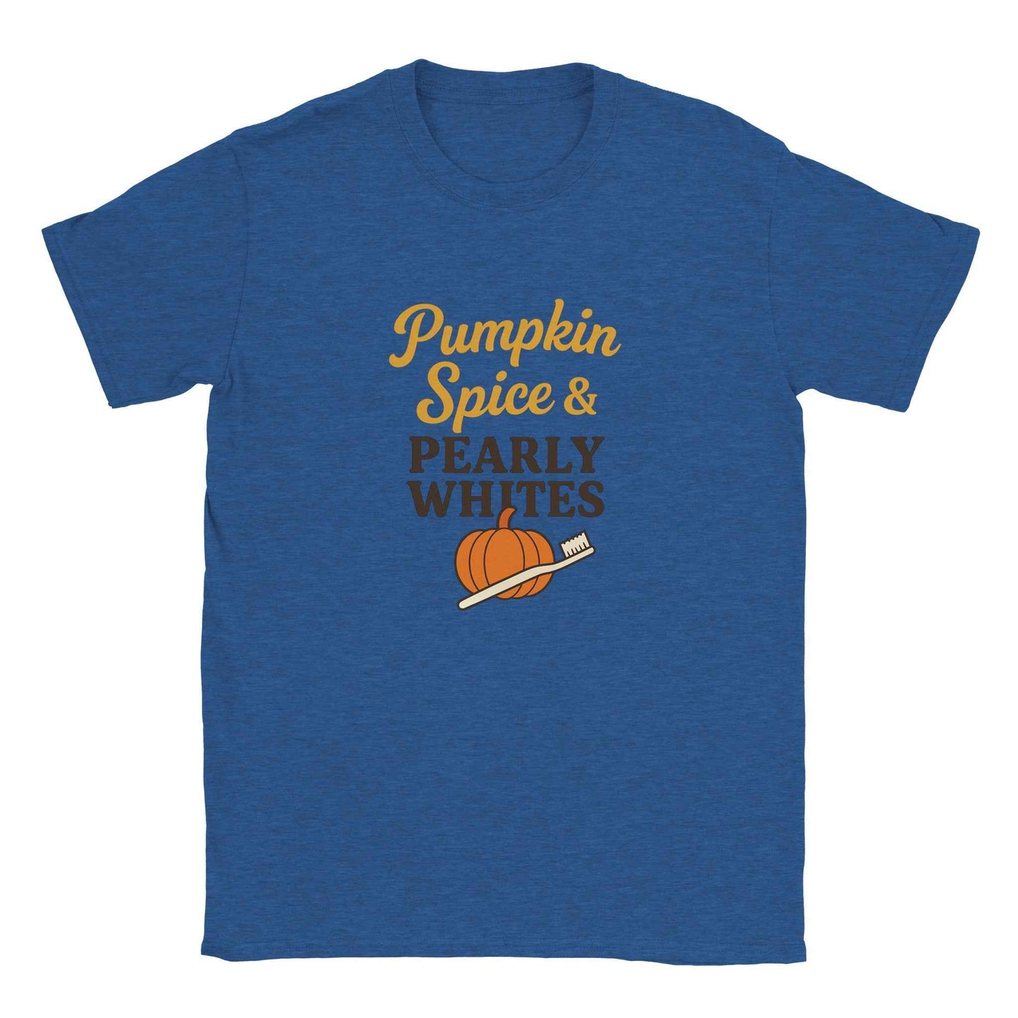 Pumpkin Spice Pearly Whites T-Shirt – Pumpkin Spice Dental T-Shirt - F4 Custom Prints