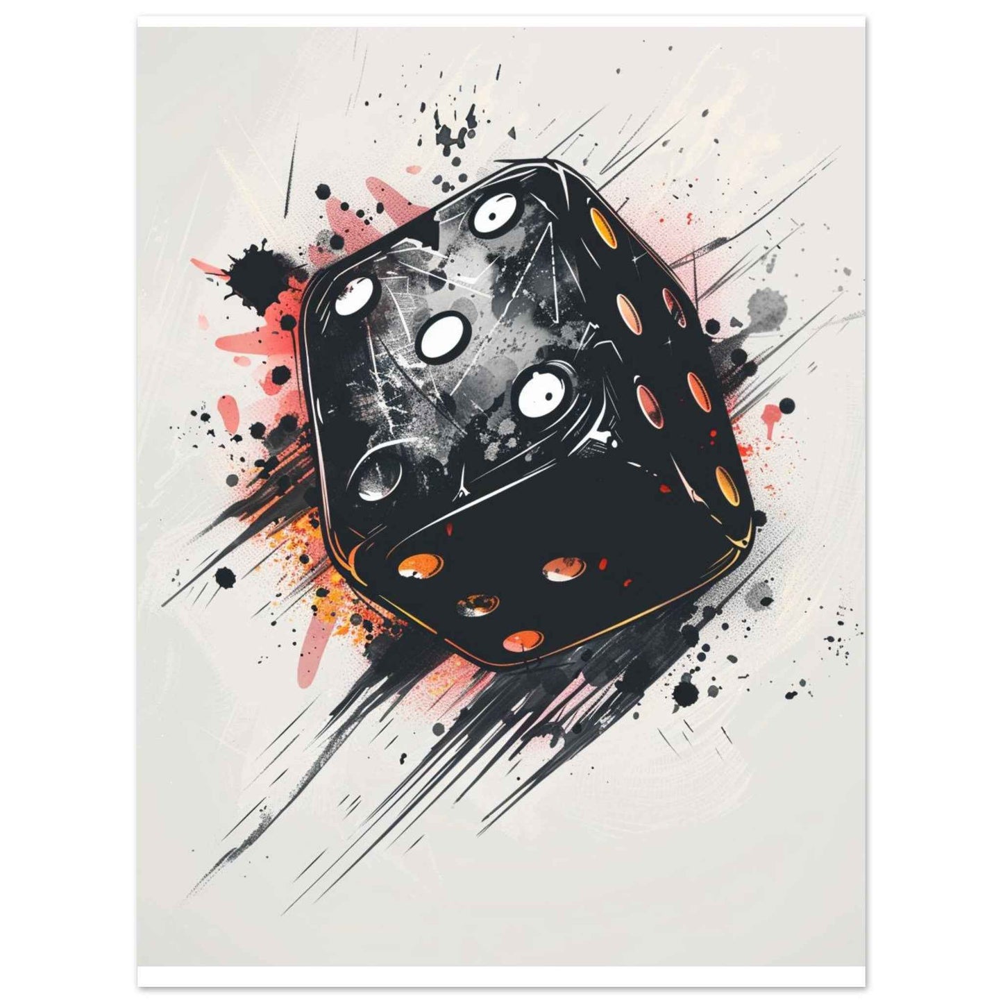 "Roll the Dice" Poster – Gritty, Abstract Casino Art for Modern Walls (Multiple Sizes Available)