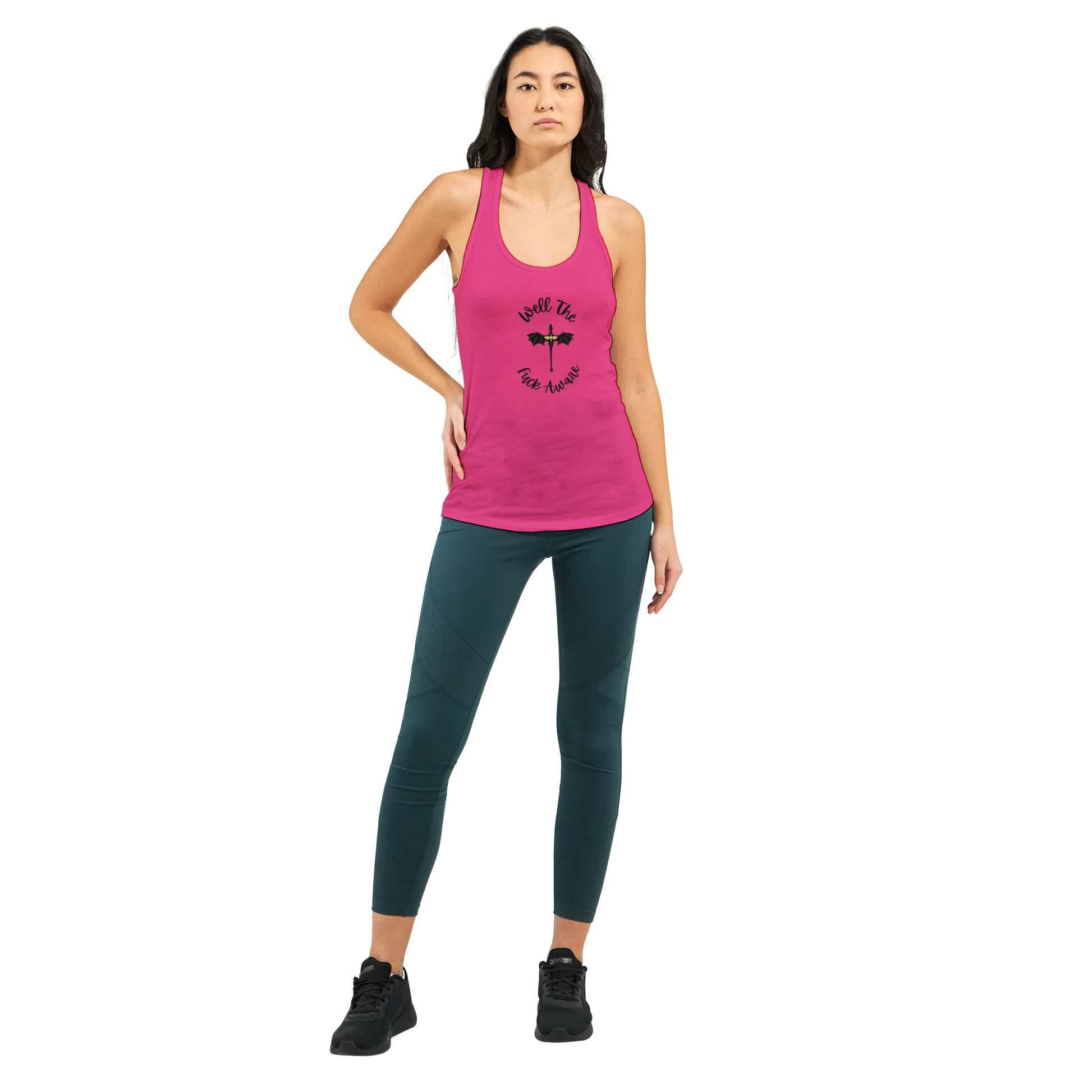 Well The Fuck Aware Racerback Tank - Forth Wing Workout Tank for Fantasy Dragon Fitness - F4 Custom Prints