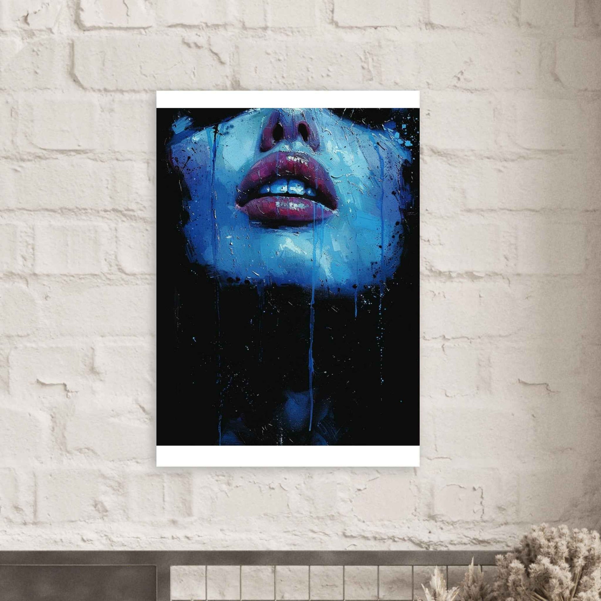 "Blue Ecstasy" Poster – Vivid Abstract Portrait Wall Art (Multiple Sizes Available)