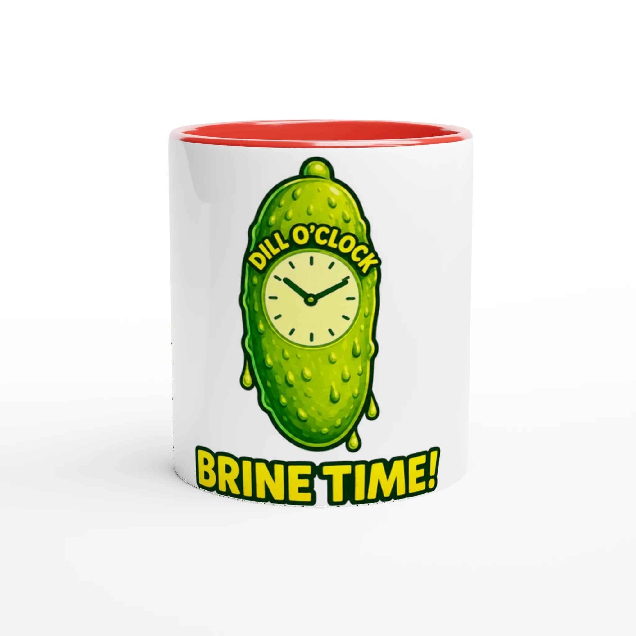 Dill OClock Brine Time 11oz Coffee Mug with Color Inside