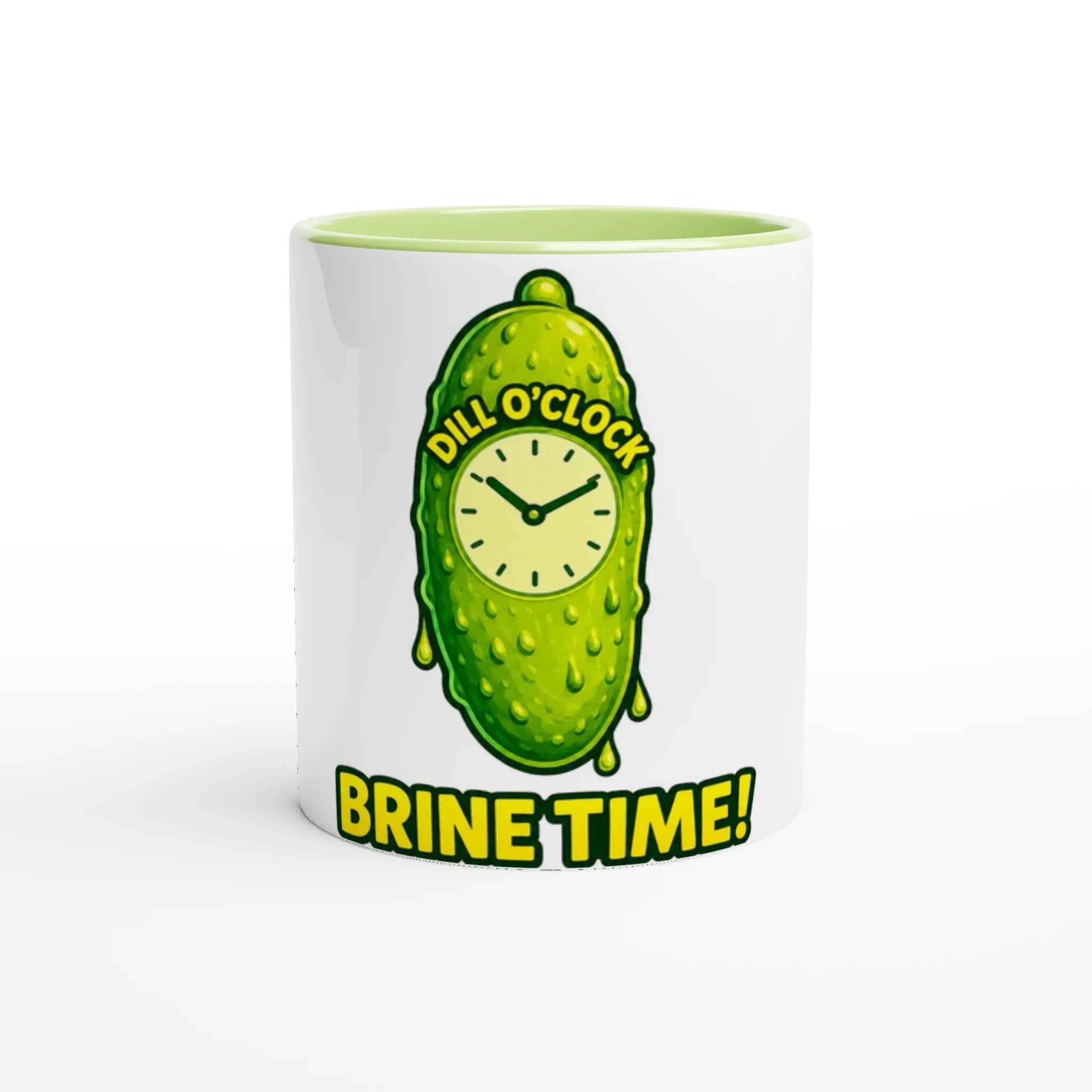 Dill OClock Brine Time 11oz Coffee Mug with Color Inside