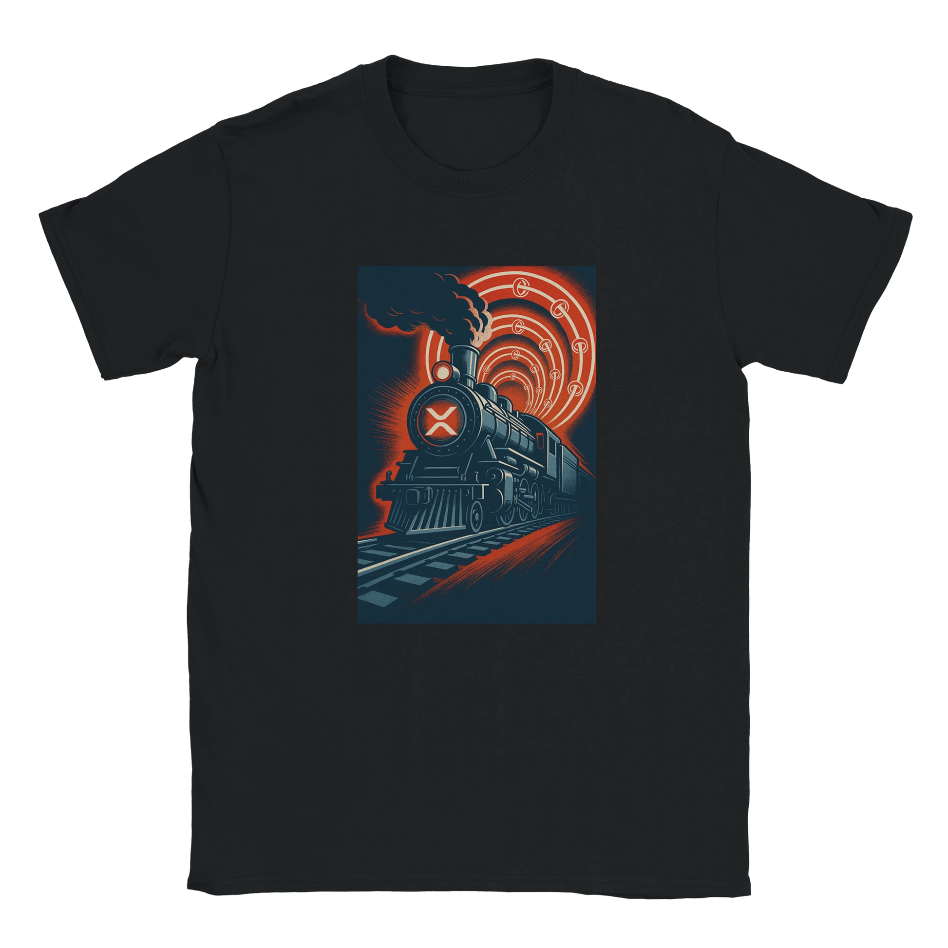 XRP Express Unisex T-Shirt – Vintage Crypto Poster Style Tee - F4 Custom Prints