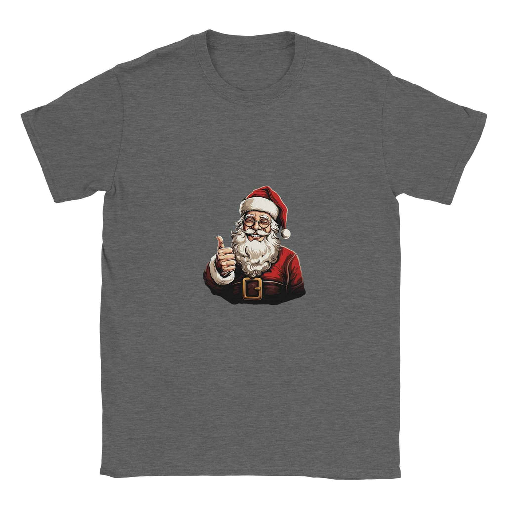 Jolly Santa Thumbs Up Christmas Tee – Festive Holiday Graphic Shirt in Multiple Colors