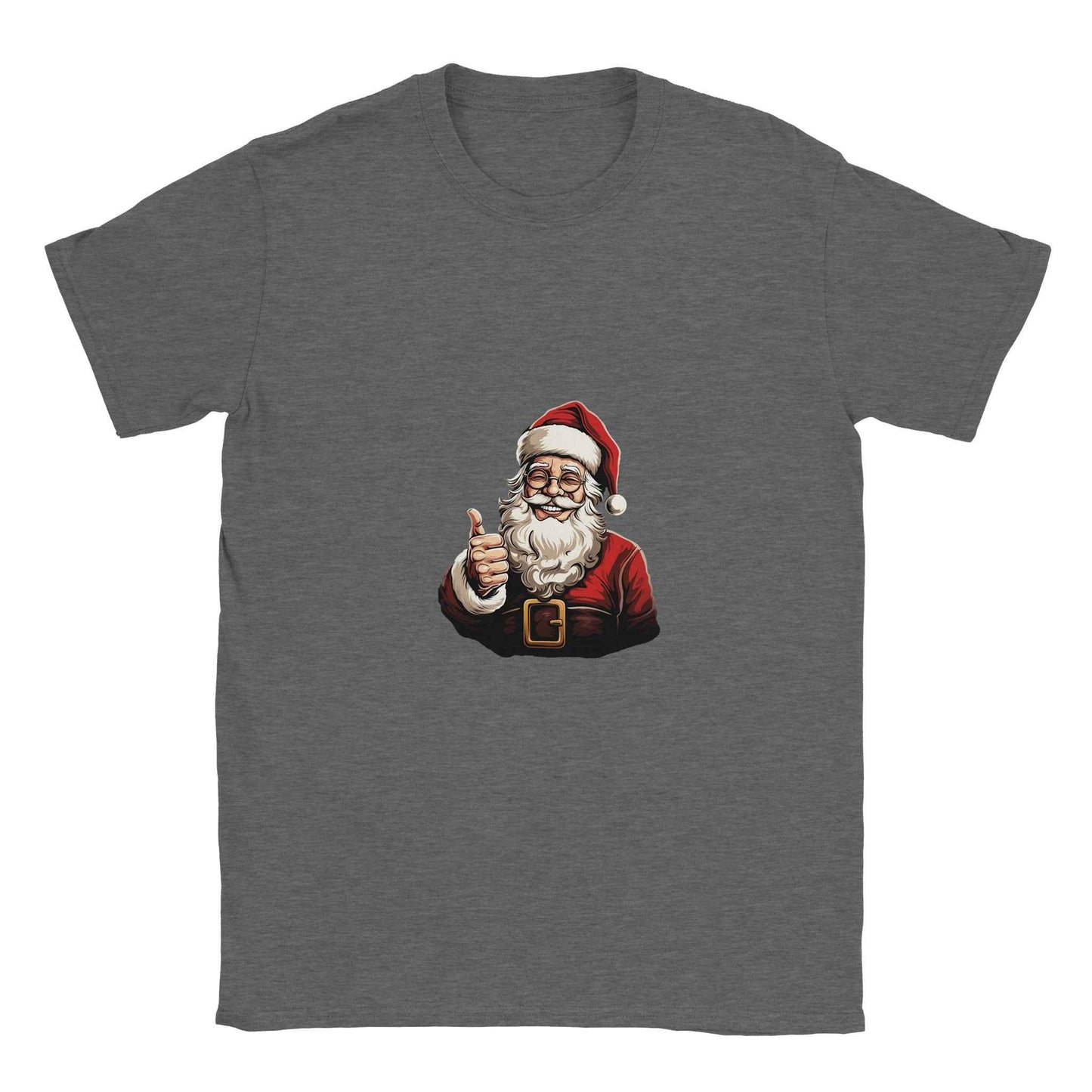 Jolly Santa Thumbs Up Christmas Tee – Festive Holiday Graphic Shirt in Multiple Colors