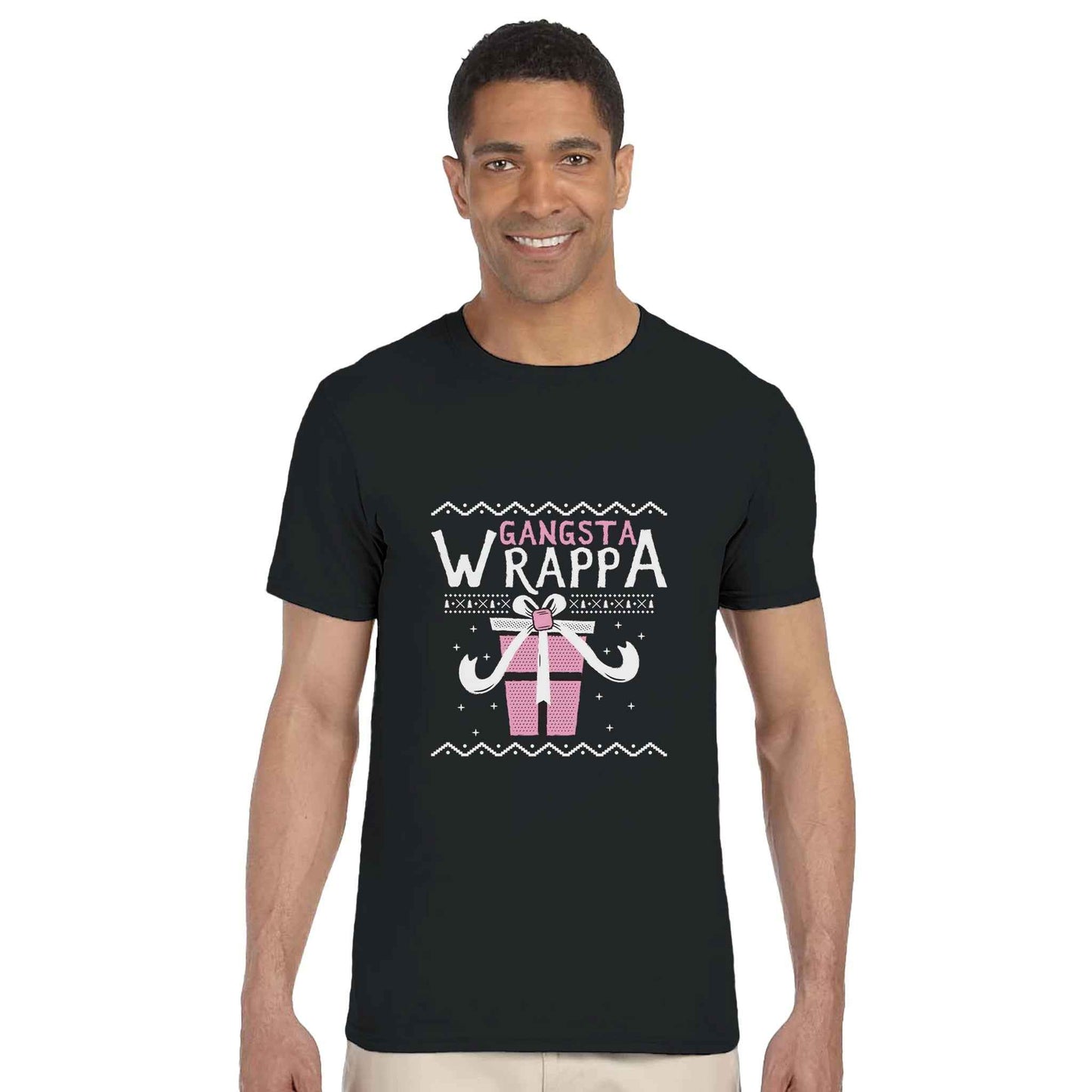 Gangsta Wrappa Christmas Tee – Humorous Holiday Graphic Shirt in a Range of Colors