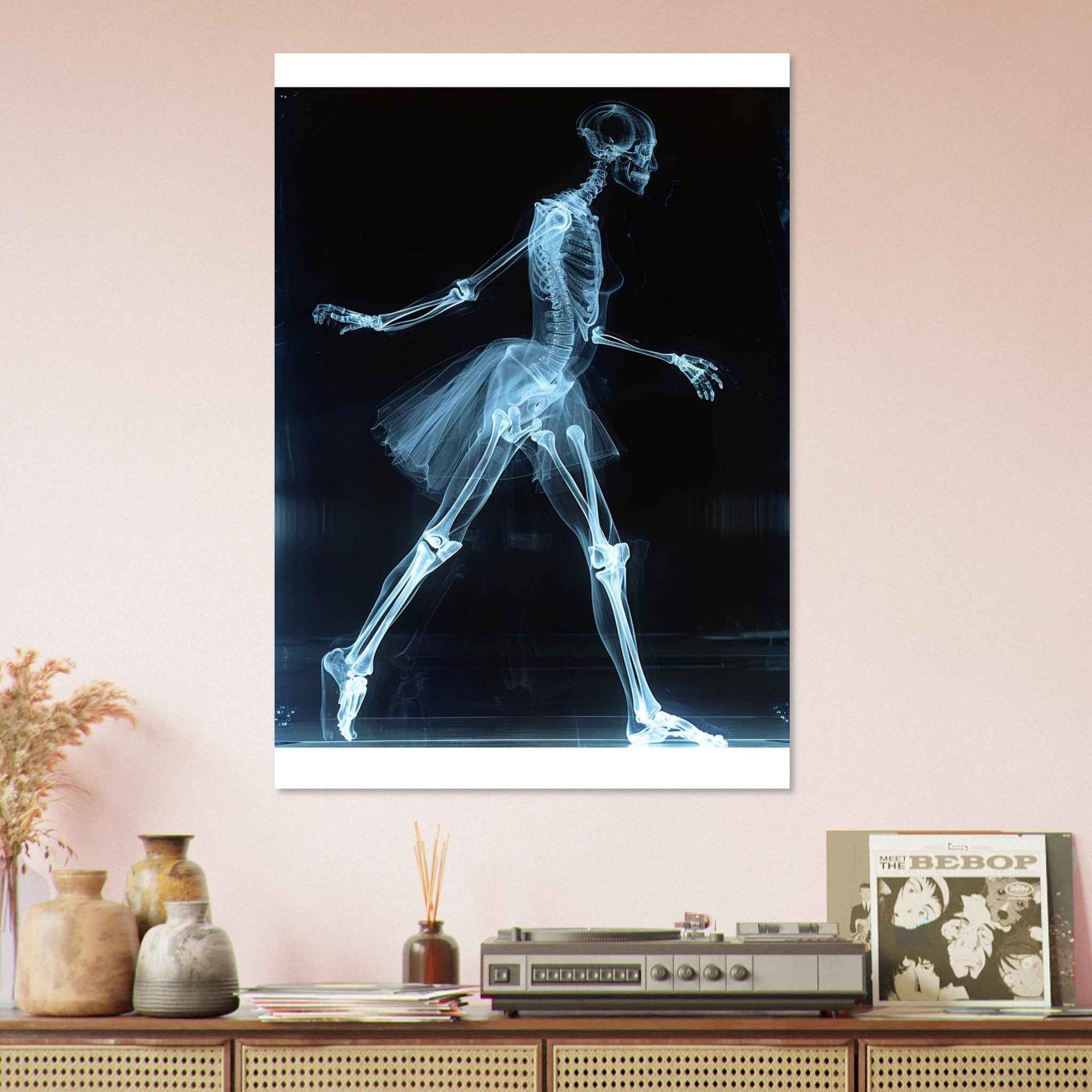 "Skeleton Ballerina" Poster – Ethereal X-ray Dance Wall Art (Multiple Sizes Available)