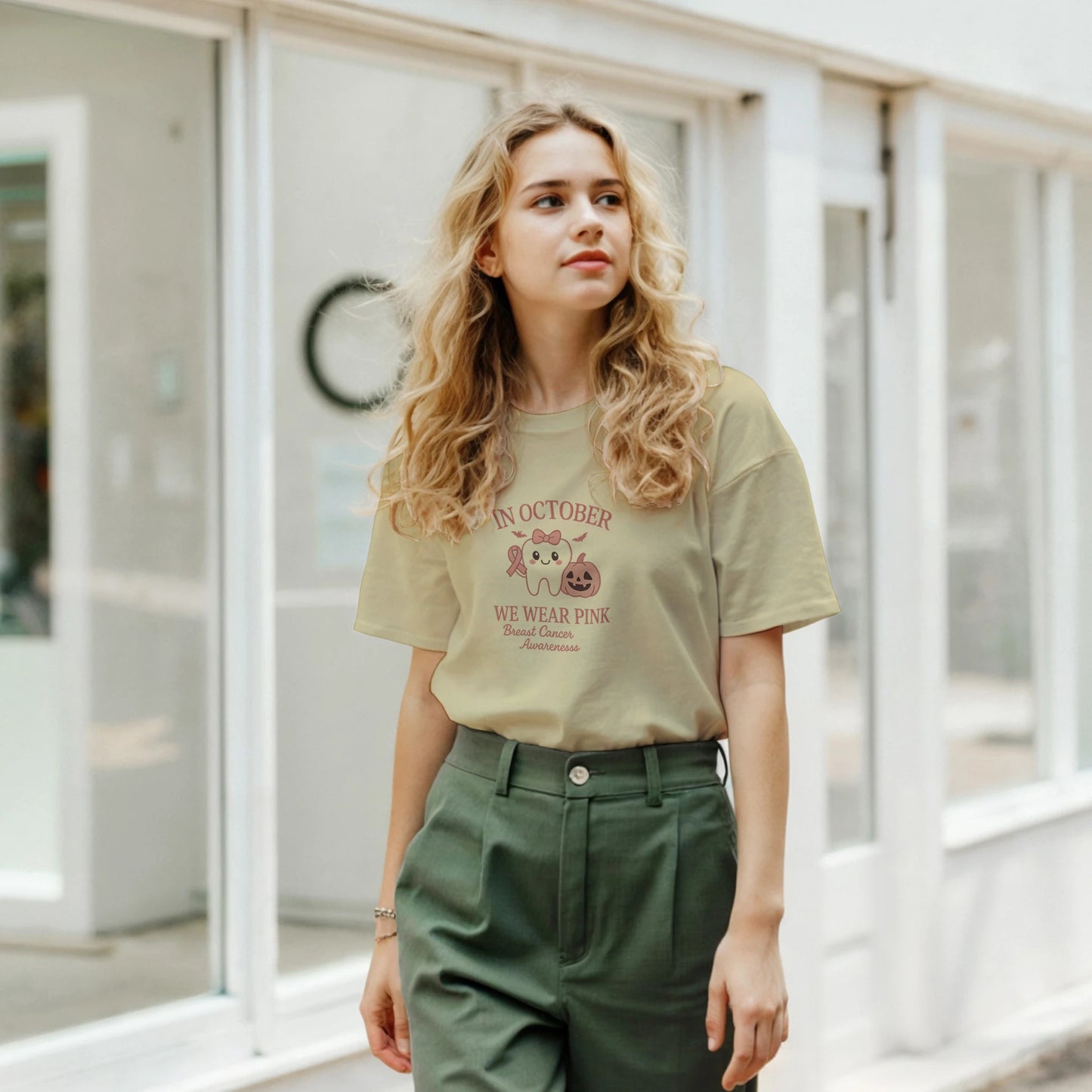 In October We Wear Pink Breast Cancer Awareness Dental Shirt - F4 Custom Prints