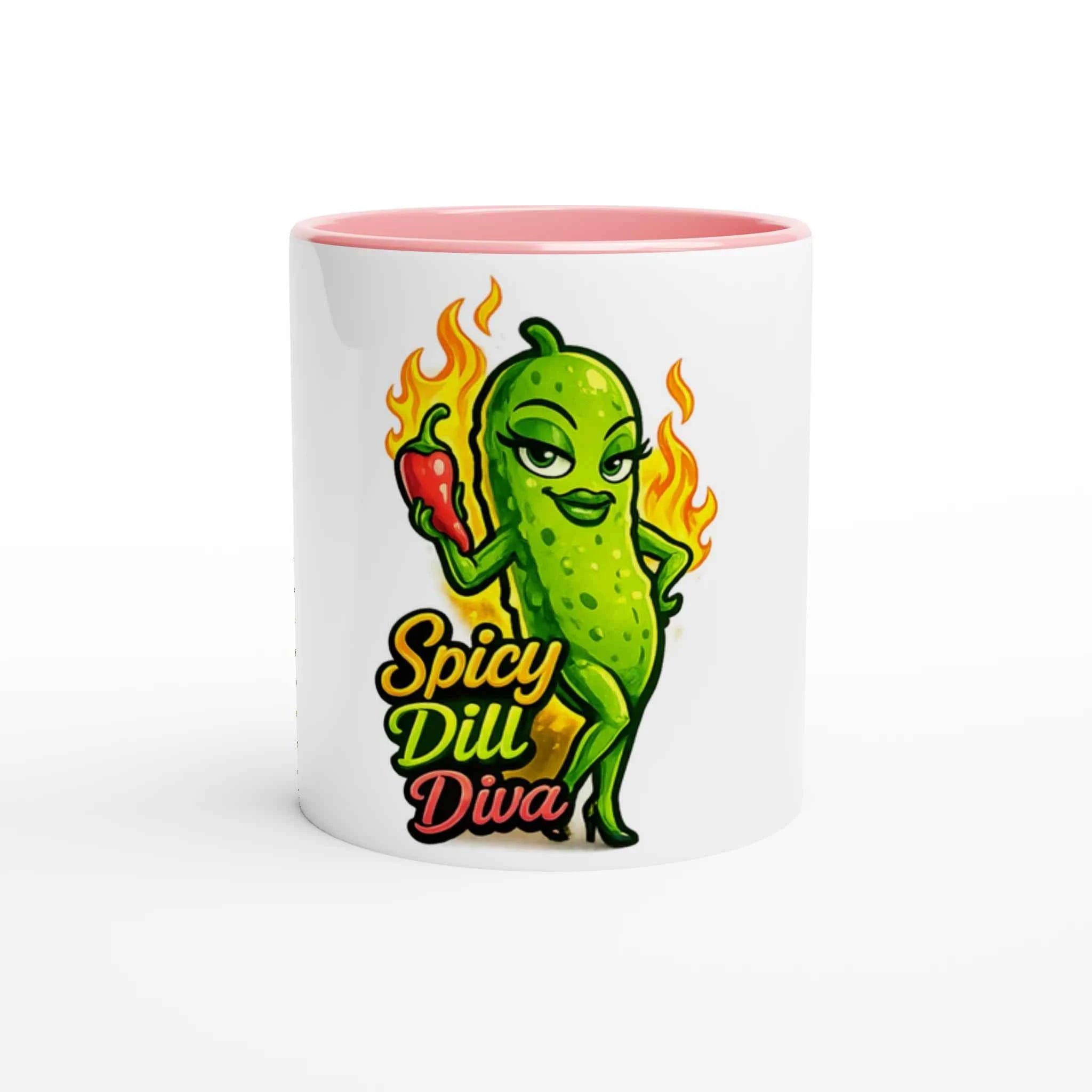 Spicy Dill Diva Pickle 11oz Coffee Mug with Color Inside