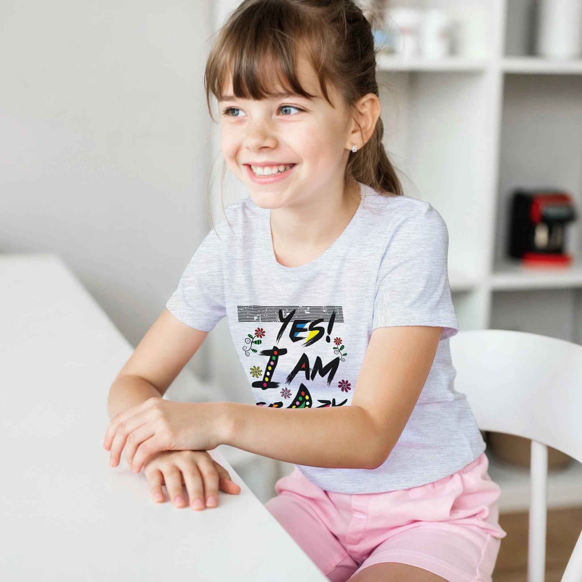 Abstract Kids T-Shirt – Dynamic Rainbow Shapes & Patterns in Your Choice of Bright Colors