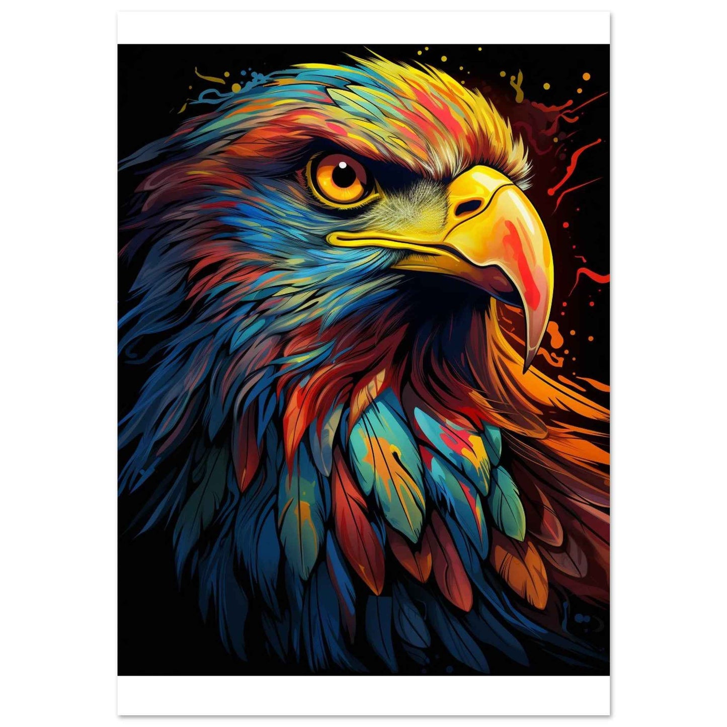 "Majestic Eagle" Poster – Vibrant Neo-Expressionist Wall Art (Multiple Sizes Available)