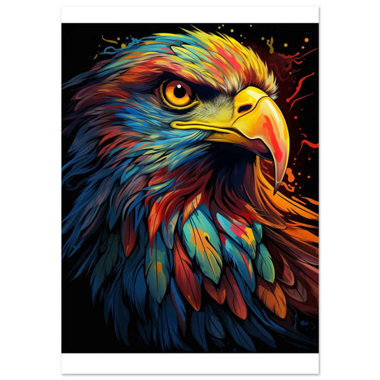 "Majestic Eagle" Poster – Vibrant Neo-Expressionist Wall Art (Multiple Sizes Available)