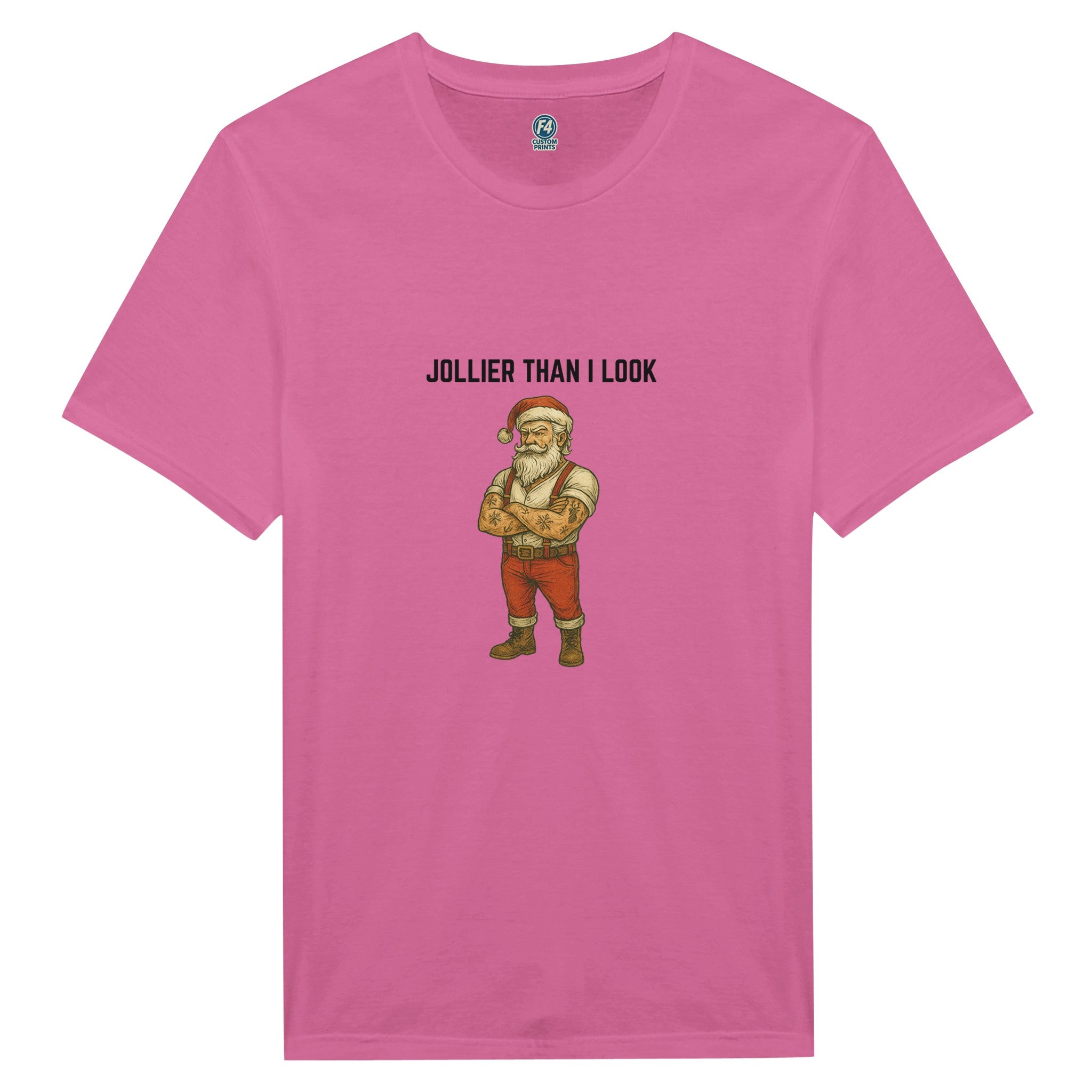 Tattooed Santa T-Shirt – Edgy Holiday Graphic Tee - F4 Custom Prints