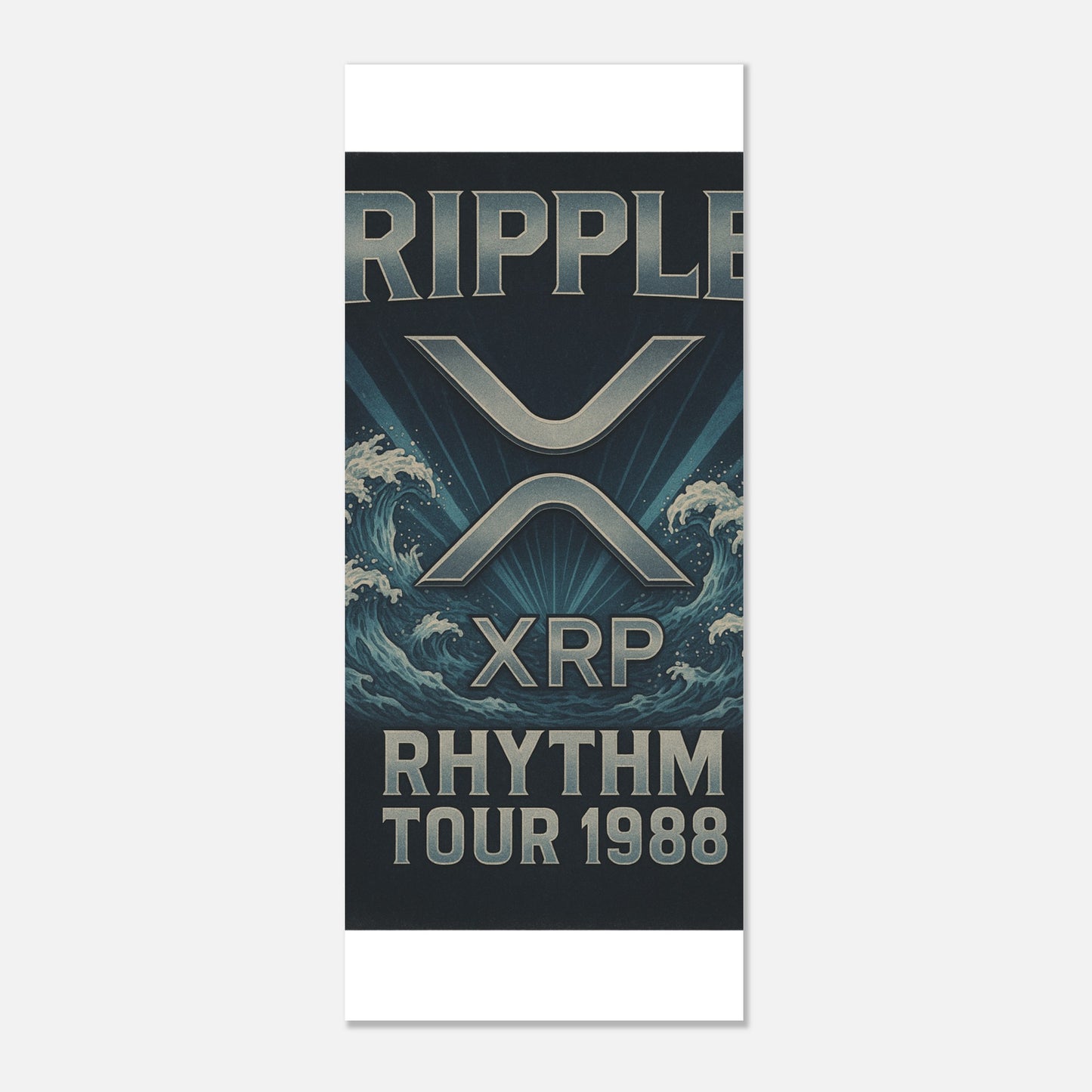 XRP Crypto Art Poster – “Rhythm Tour 1988” Retro Concert Aesthetic - F4 Custom Prints