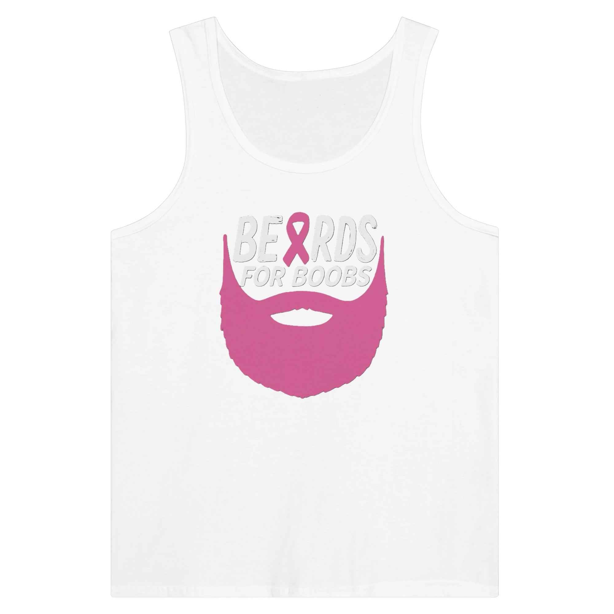Beards for Boobs Awareness T-Shirt | Pink Ribbon Beard Tee | Breast Cancer Support Shirt