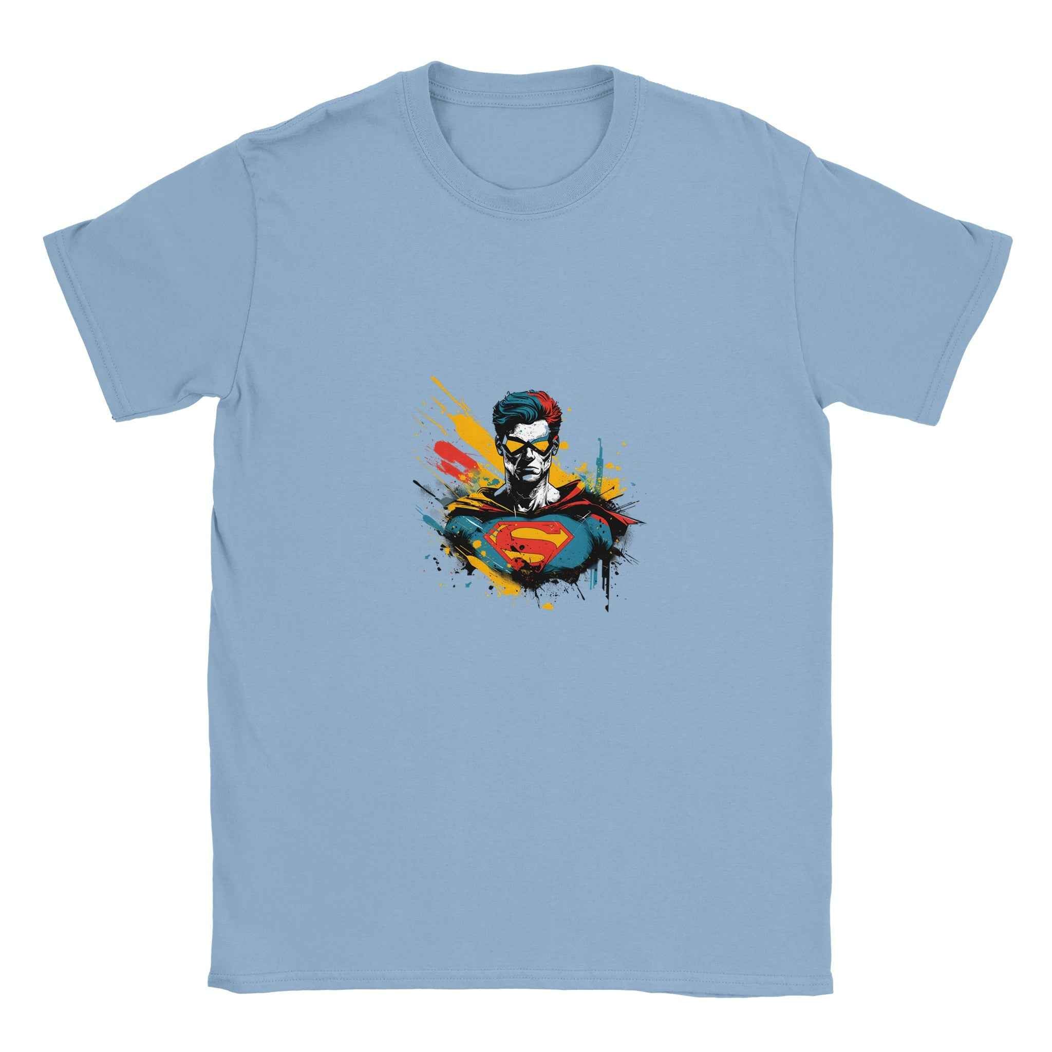 Superman Pop Art Splash T-Shirt – Heroic Comic-Inspired Graphic Tee in Multiple Colors & Sizes