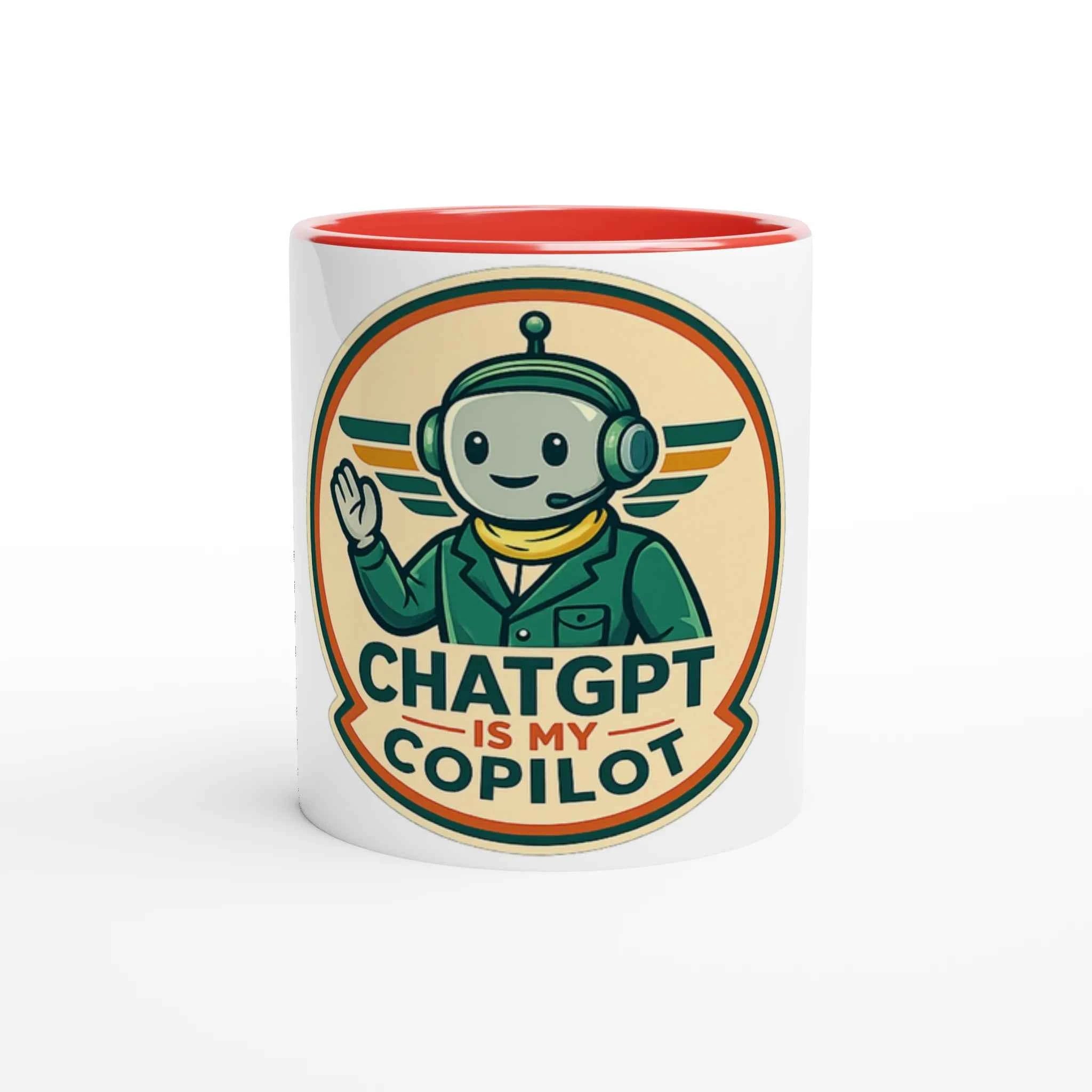 AI Co-Pilot Retro Tech 11oz Coffee Mug with Color Inside